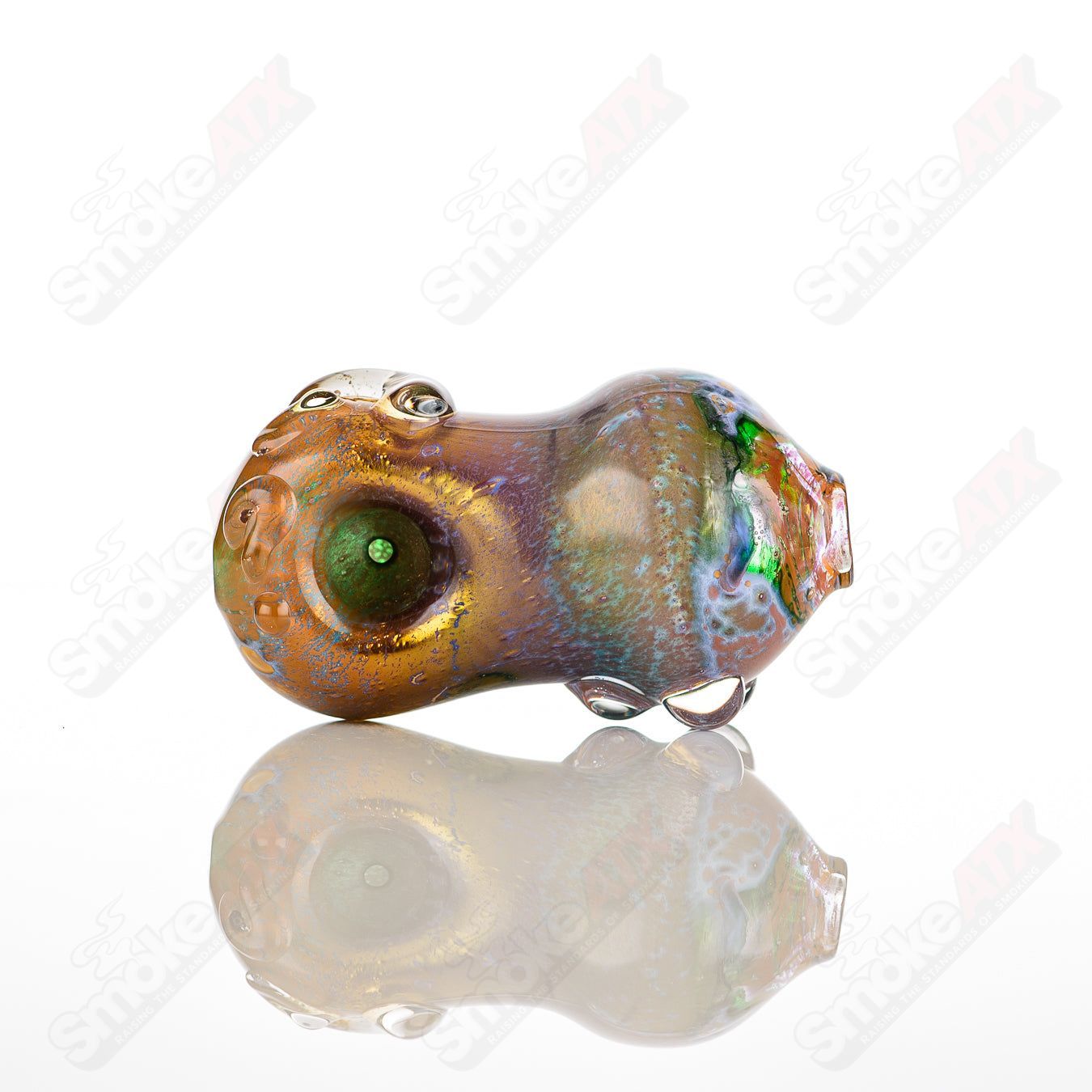 Glass pipe called #29 Bean Spoon by Nobody, featuring a clear glass design with a bean-shaped bowl and smooth mouthpiece.