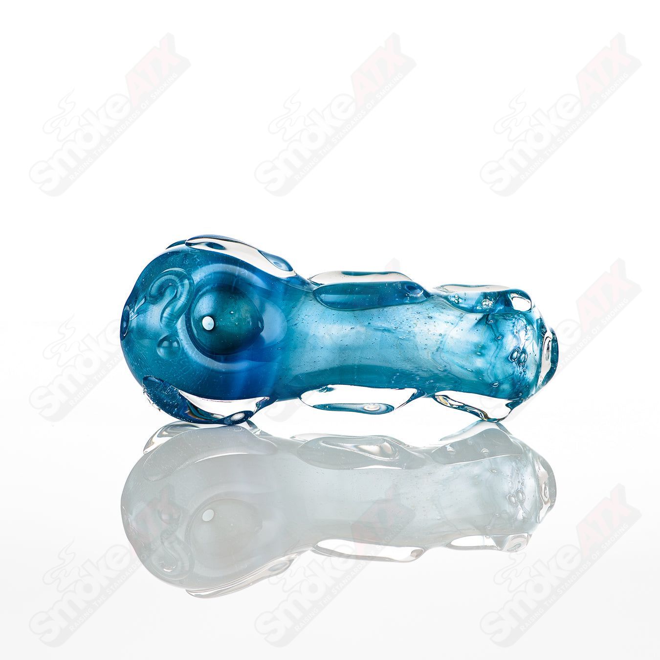 Glass by Nobody Spoon Glass pipe, clear glass smoking pipe with a rounded bowl and elongated stem.