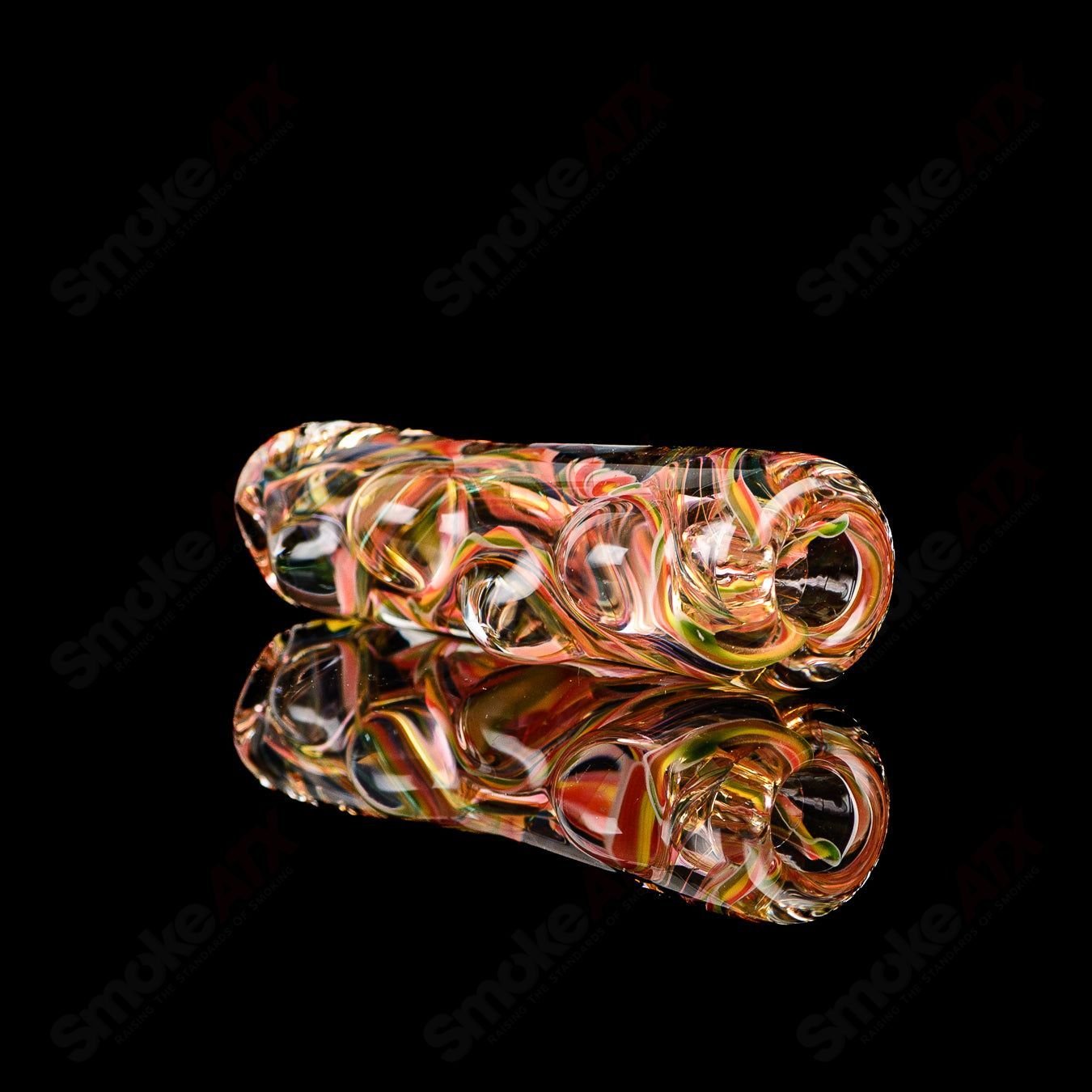 Texas Hot Glass Taster #29 Chillum glass pipe with clear, smooth design ideal for discreet smoking sessions.