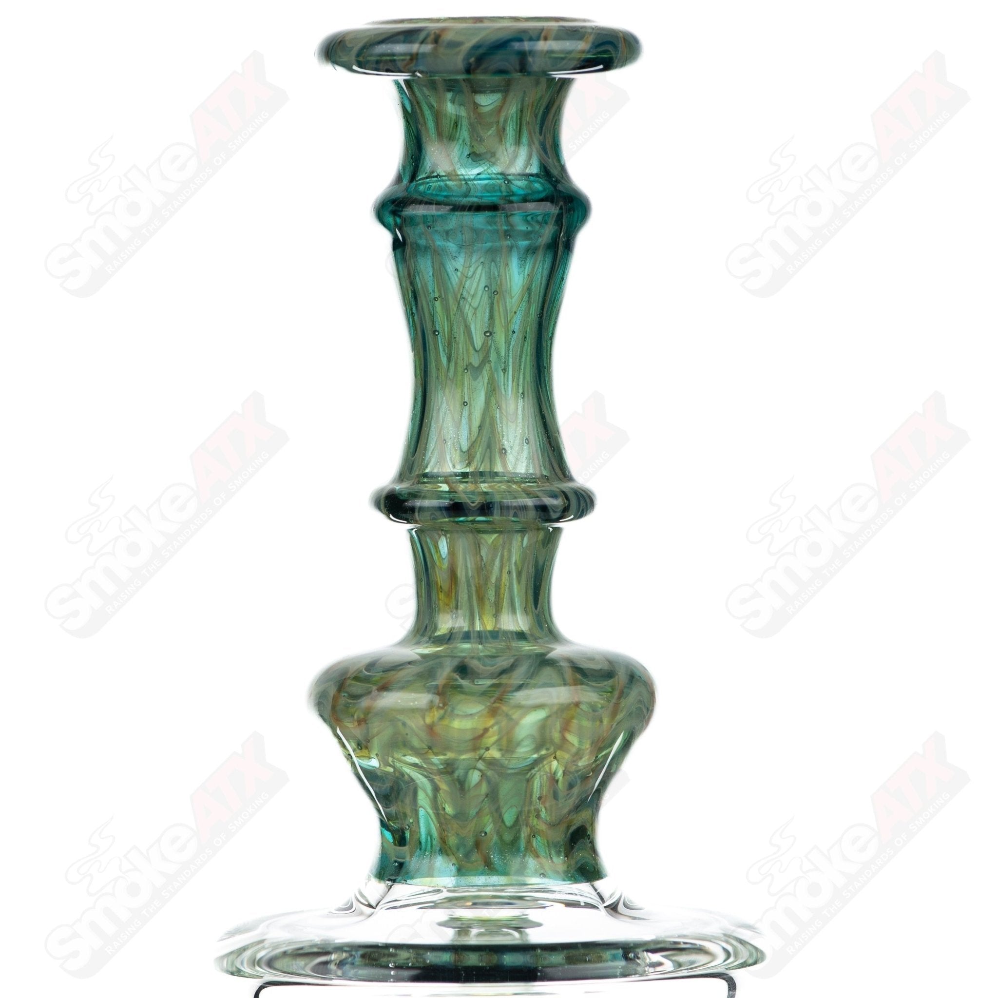 Tagle Glass 14mm 60mm Wrap n Rake Inline Tube Waterpipe made of clear glass with intricate design details