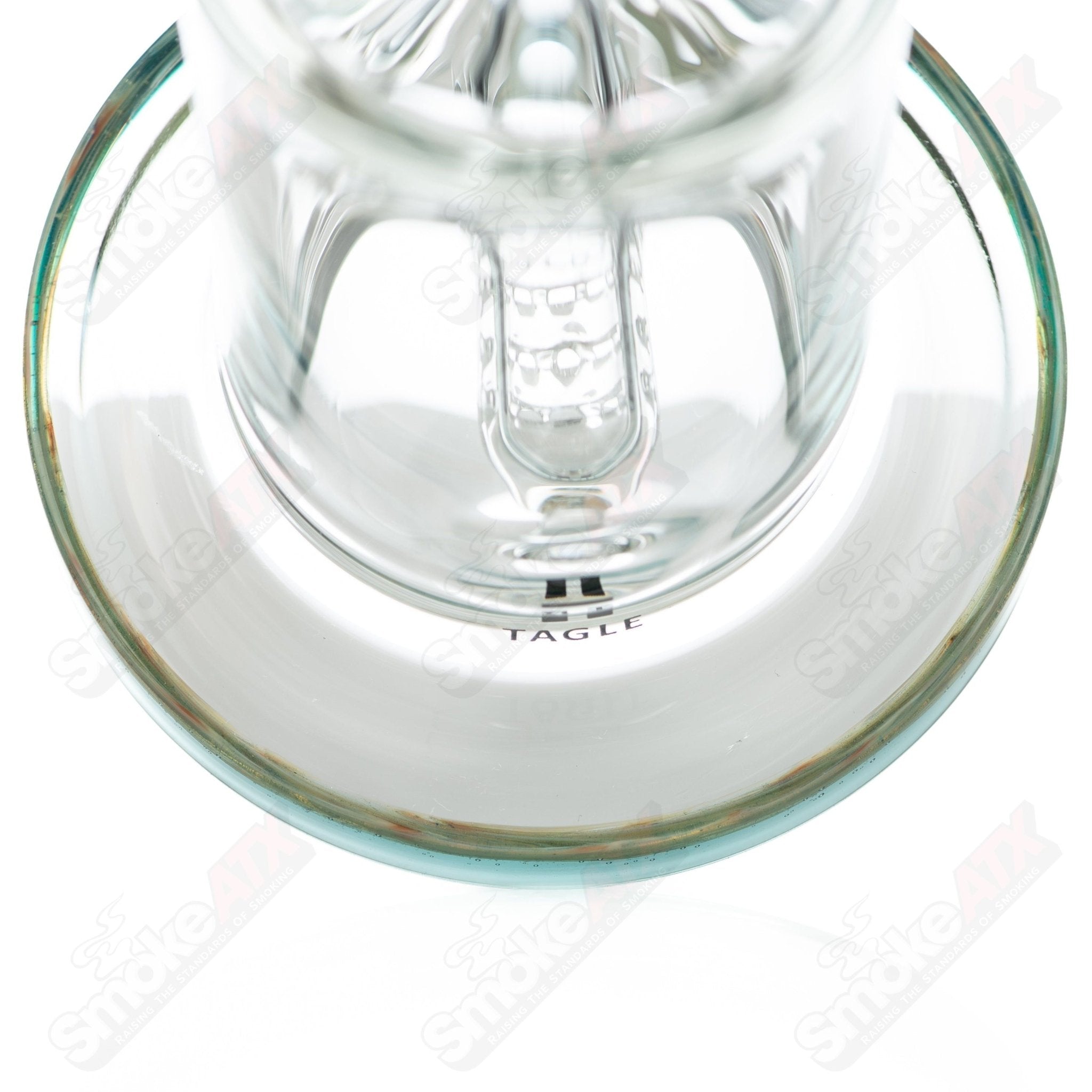 Tagle Glass 14mm 60mm Wrap n Rake Inline Tube Waterpipe, clear glass with intricate design, for smooth smoking experience.