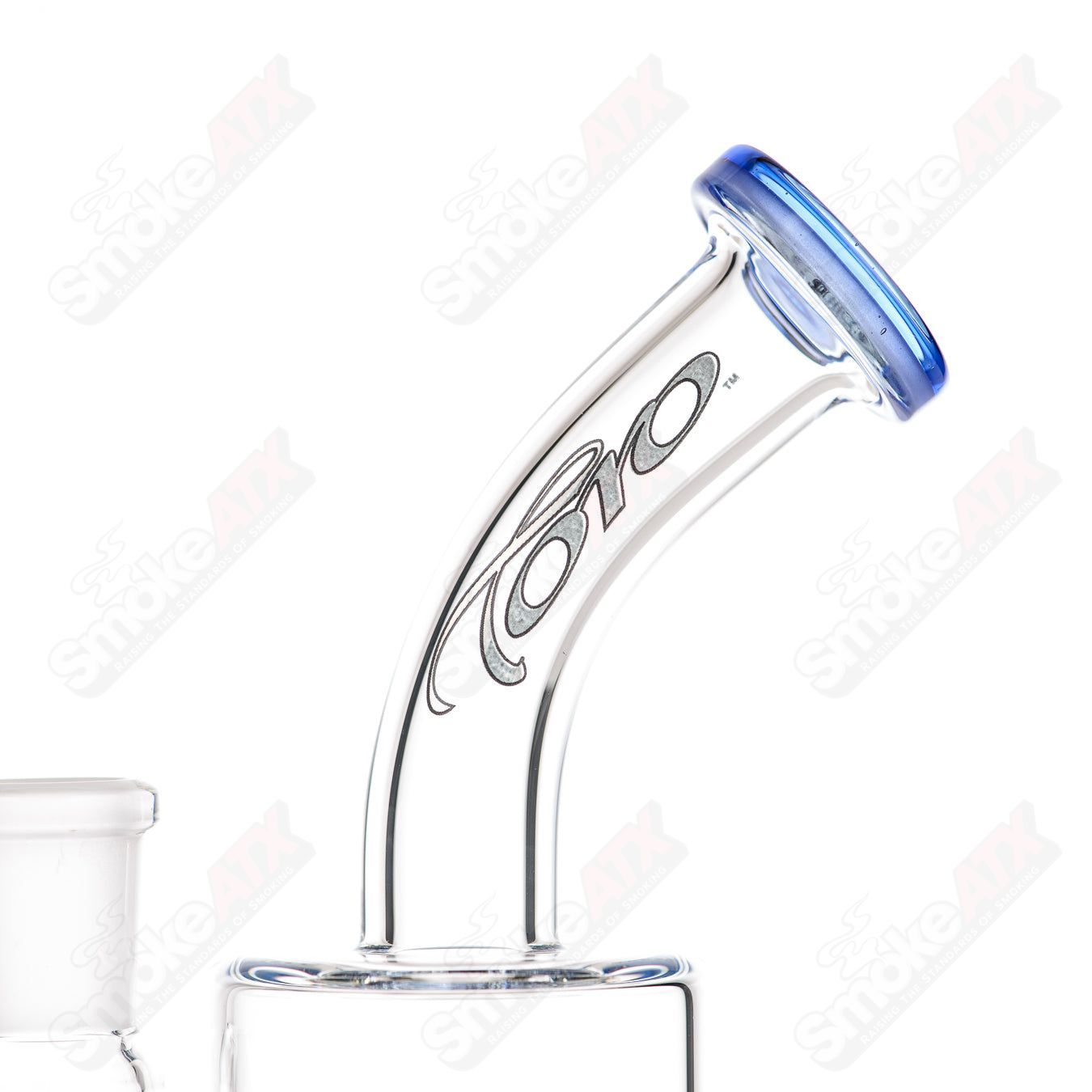 Toro Glass 14mm Macro XL concentrate rig with dual-color foot and mouthpiece, featuring a clear glass design and sturdy build.