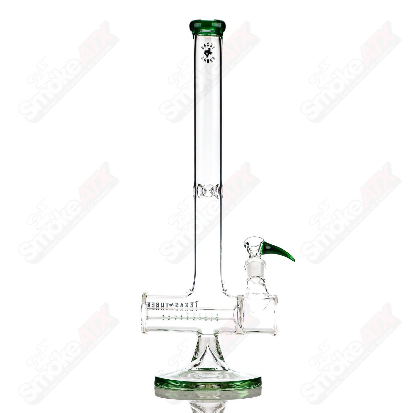 Colorful 17-inch Texas Tubes glass inline straight tubes, 50x5mm, by Texas Tubes, featuring vibrant glass design.