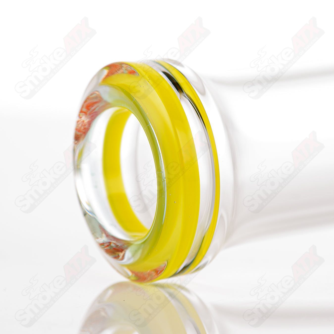 Toro 18mm 7/13 arm perc straight glass tube with worked sections, designed for smooth, filtered smoking experience.