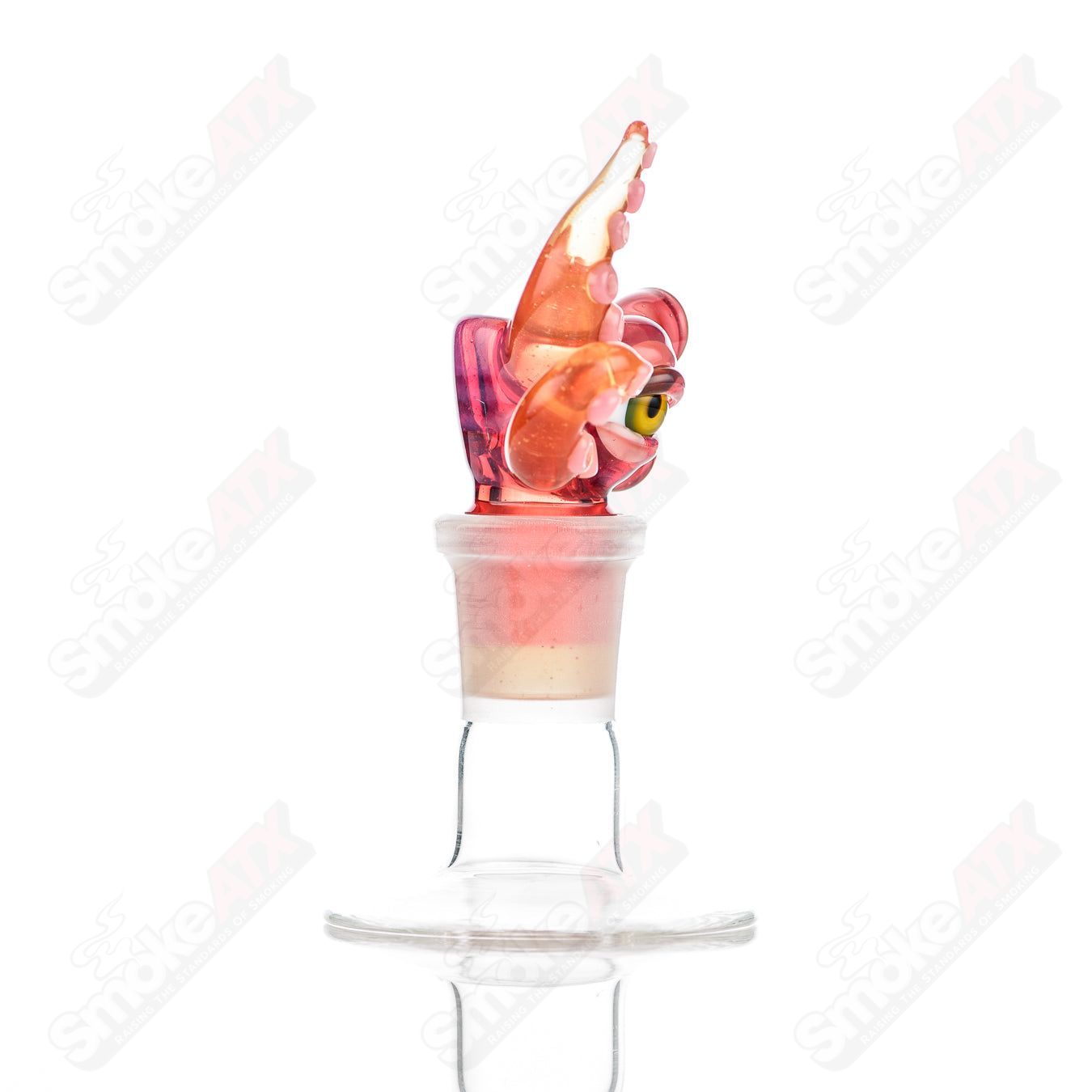 Salt Glass UV Reactive 19mm 3-Hole Slide for Heady Glass bowls, featuring vibrant UV-reactive design and durable construction.