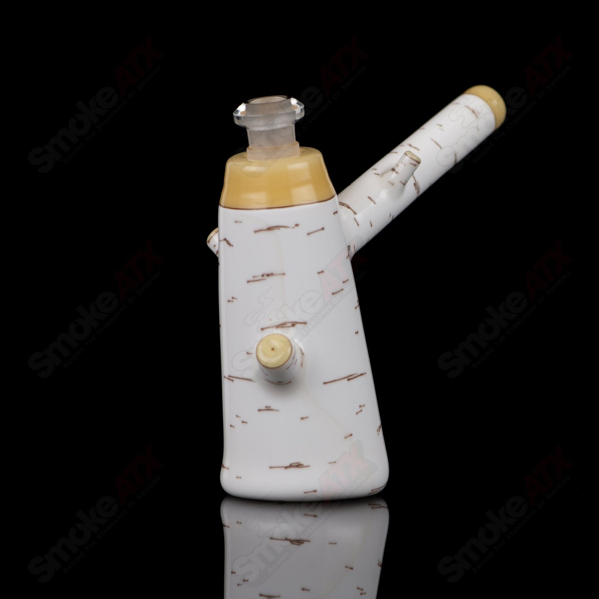 Foster Glass Birch Poker Rig, heady glass concentrate rig with a detailed birch tree design and sturdy glass construction.