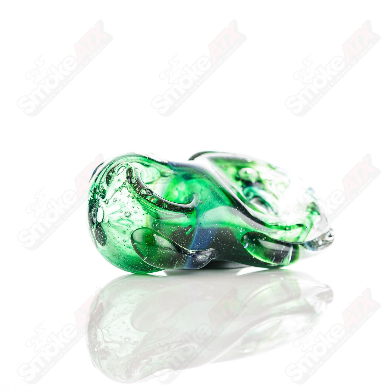 Glass Goddess Pipe by Nobody, clear glass pipe with intricate goddess design, perfect for smooth smoking experiences.