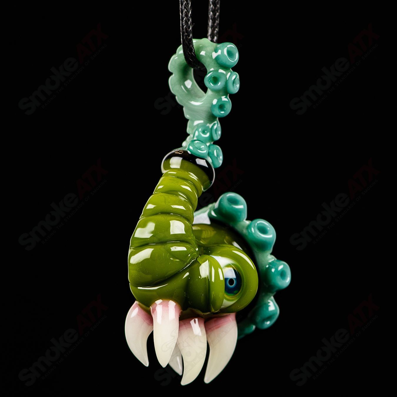 JMass Sherlock Pendant by SALT x JMass, heady glass pendant featuring a detailed Sherlock Holmes design on transparent glass.