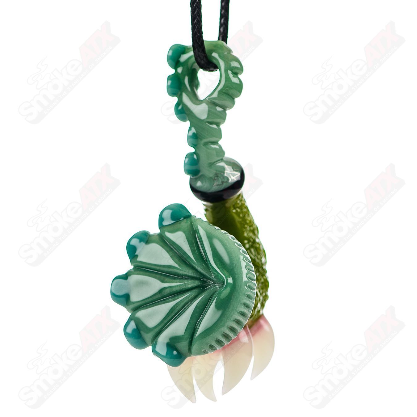 JMass Sherlock Pendant from SALT x JMass, a handmade glass heady pendant with detailed facial features and vibrant colors.