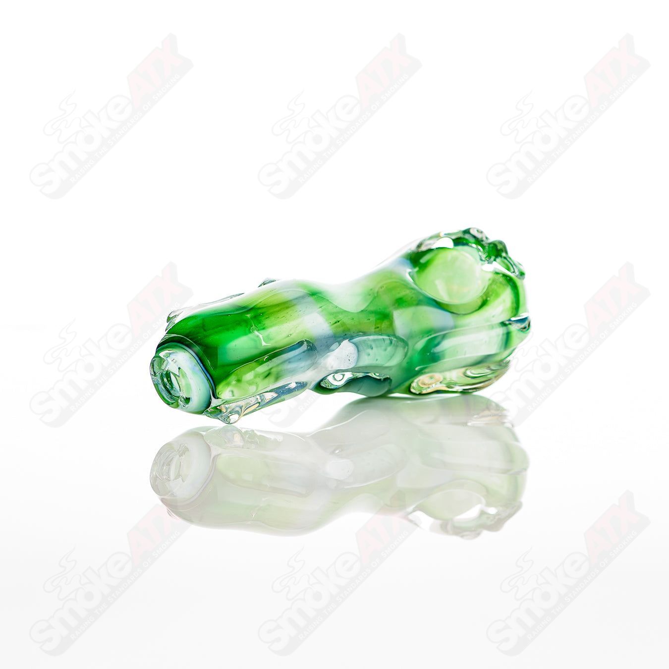 Glass pipe titled #3 Spoon Glass by Nobody, featuring a clear glass design with a rounded bowl and smooth stem.