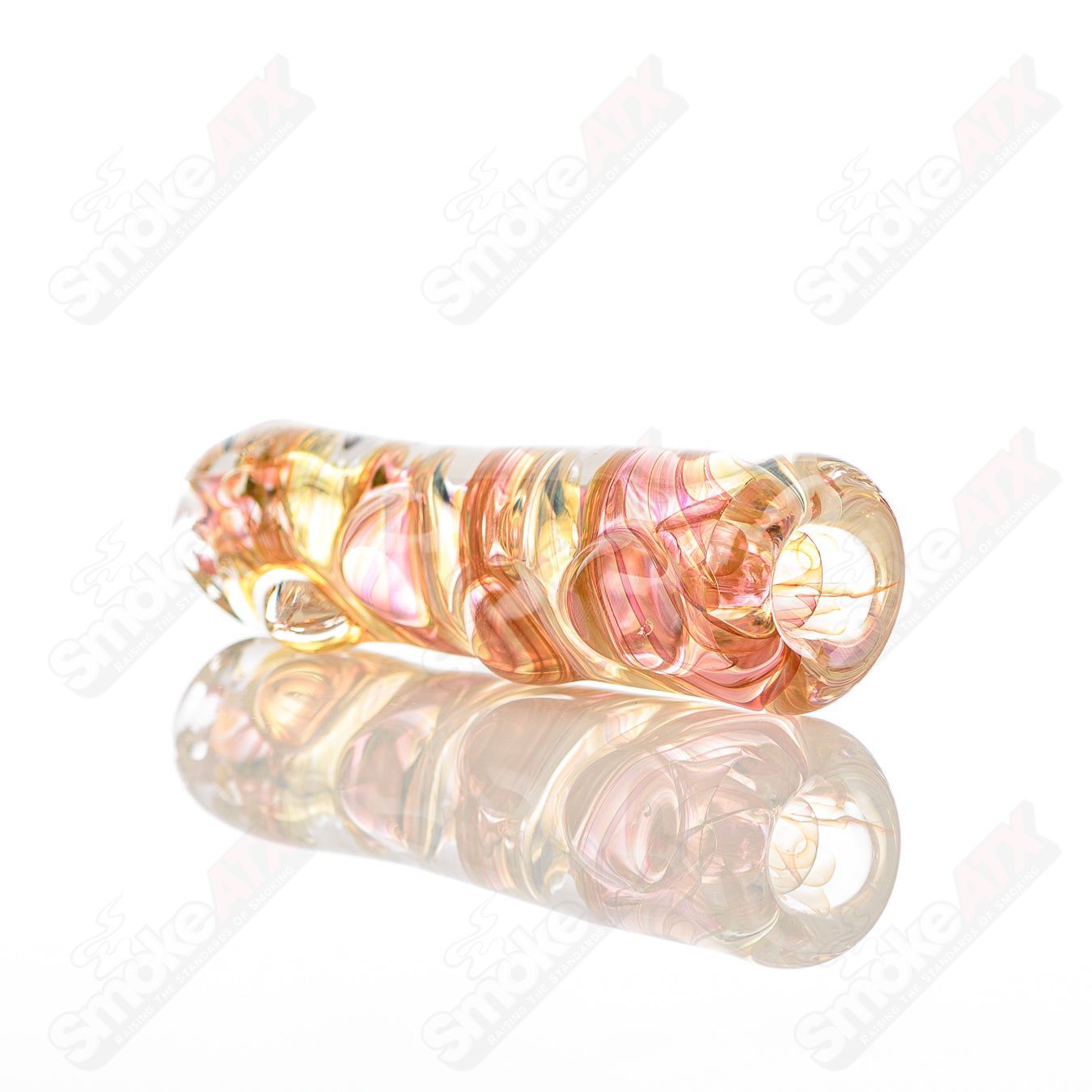 Texas Hot Glass #3 Taster Chillum glass, clear hand-blown smoking pipe with a compact design and smooth finish.