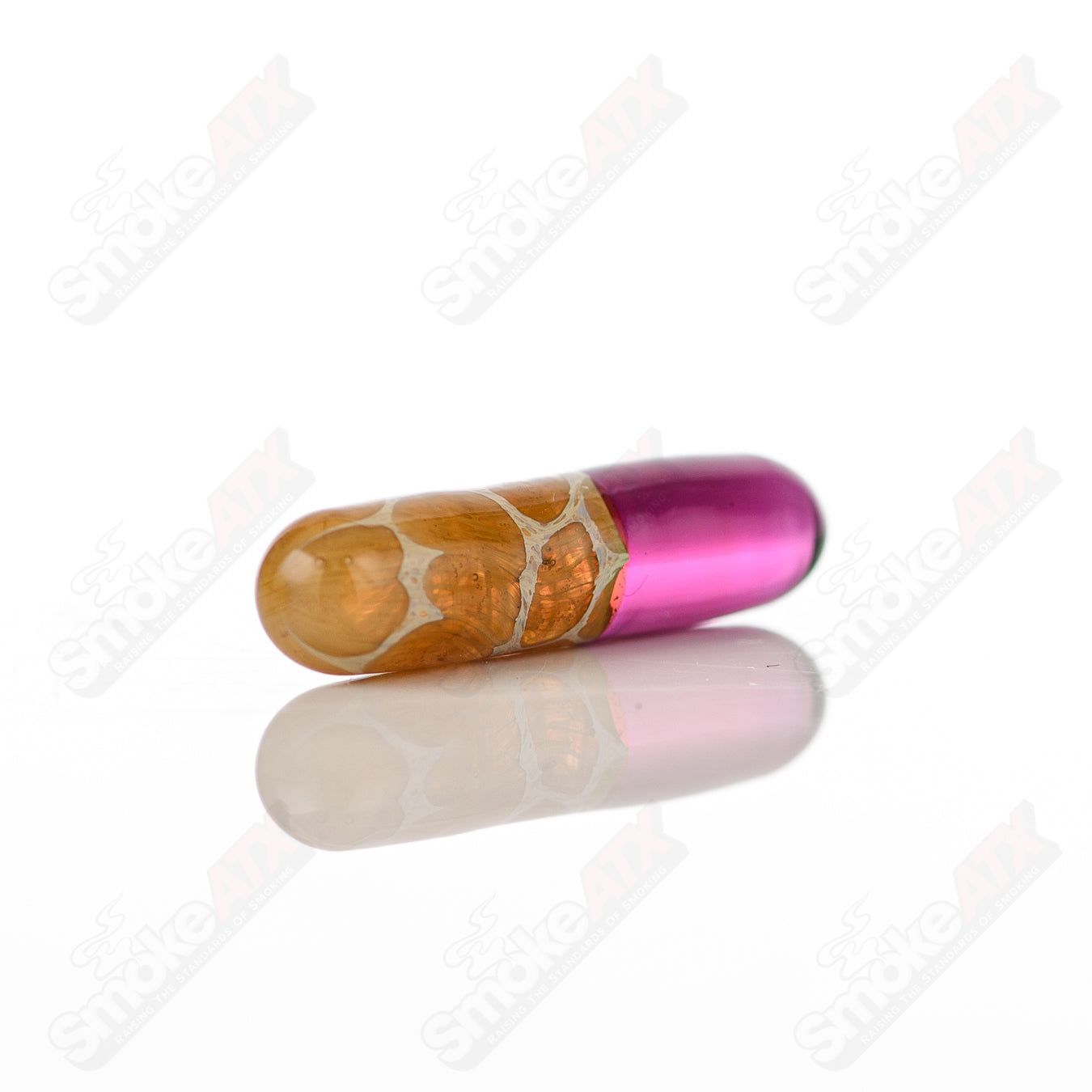 710 Products Robertson Glass 3 Terp Pill bong with clear glass and ergonomic design for smooth dabbing and airflow.