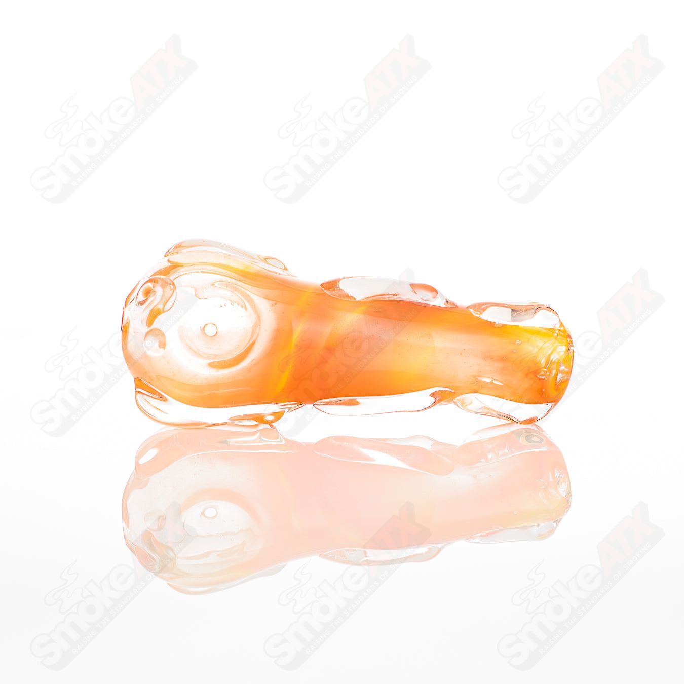 Clear glass spoon pipe by Nobody featuring a rounded bowl and sleek design, ideal for smoking accessories.
