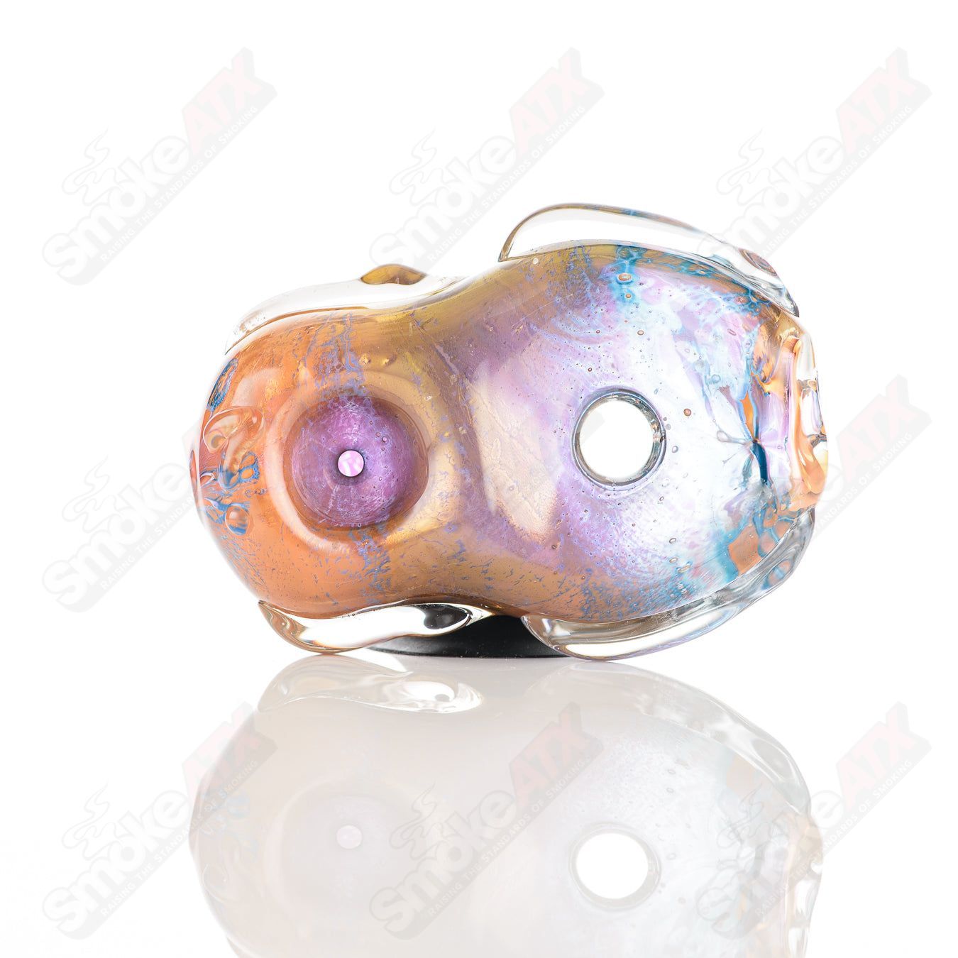 Glass Goddess Pipe by Nobody, clear glass pipe with intricate goddess design, perfect for collection or personal use.