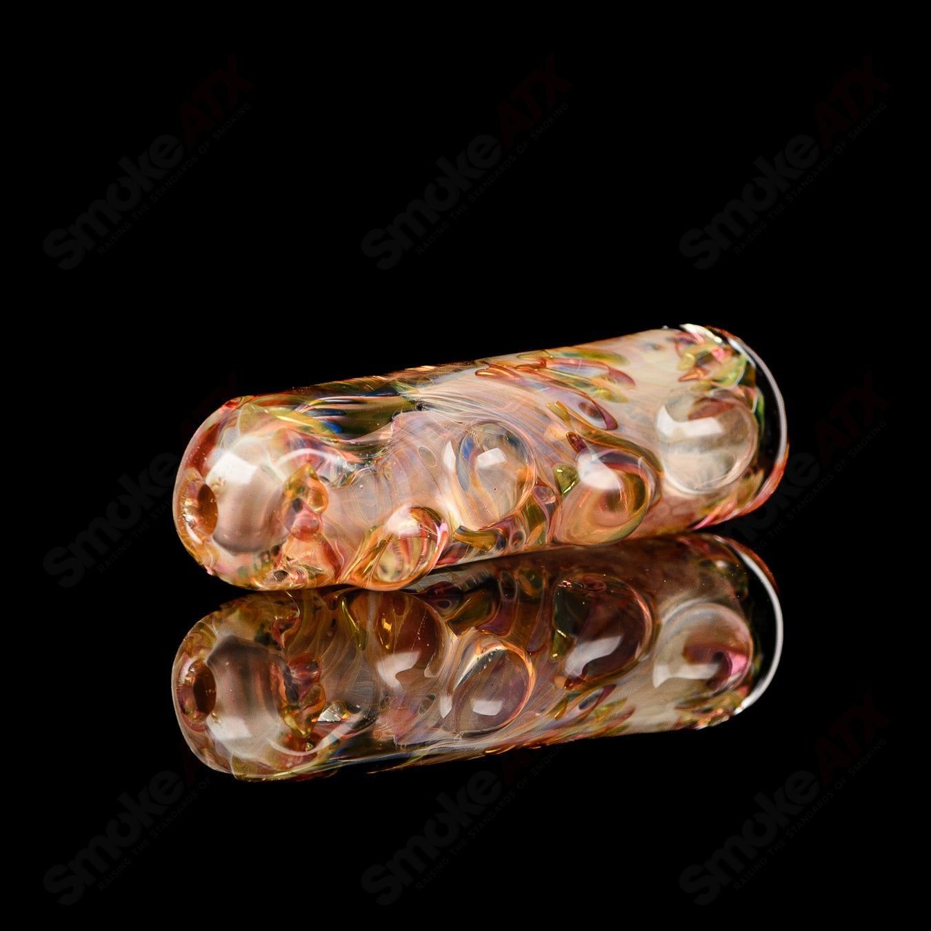 Texas Hot Glass 35 Taster Texas Hot Chillum glass for smoking, featuring clear glass design and compact shape.
