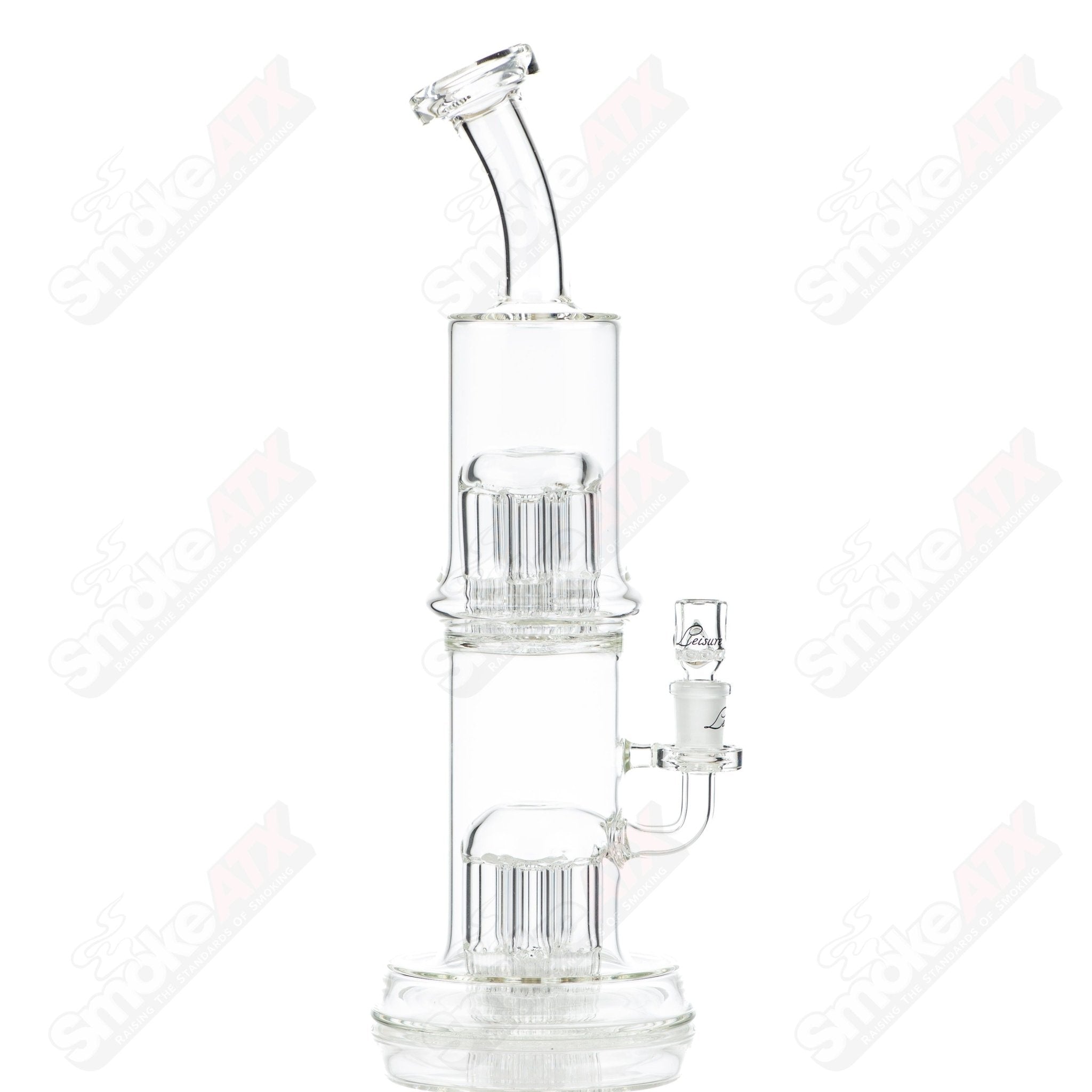 Leisure Glass 36/36 Flower Tube Straight Glass Pipe with colorful floral design for smoking or display.