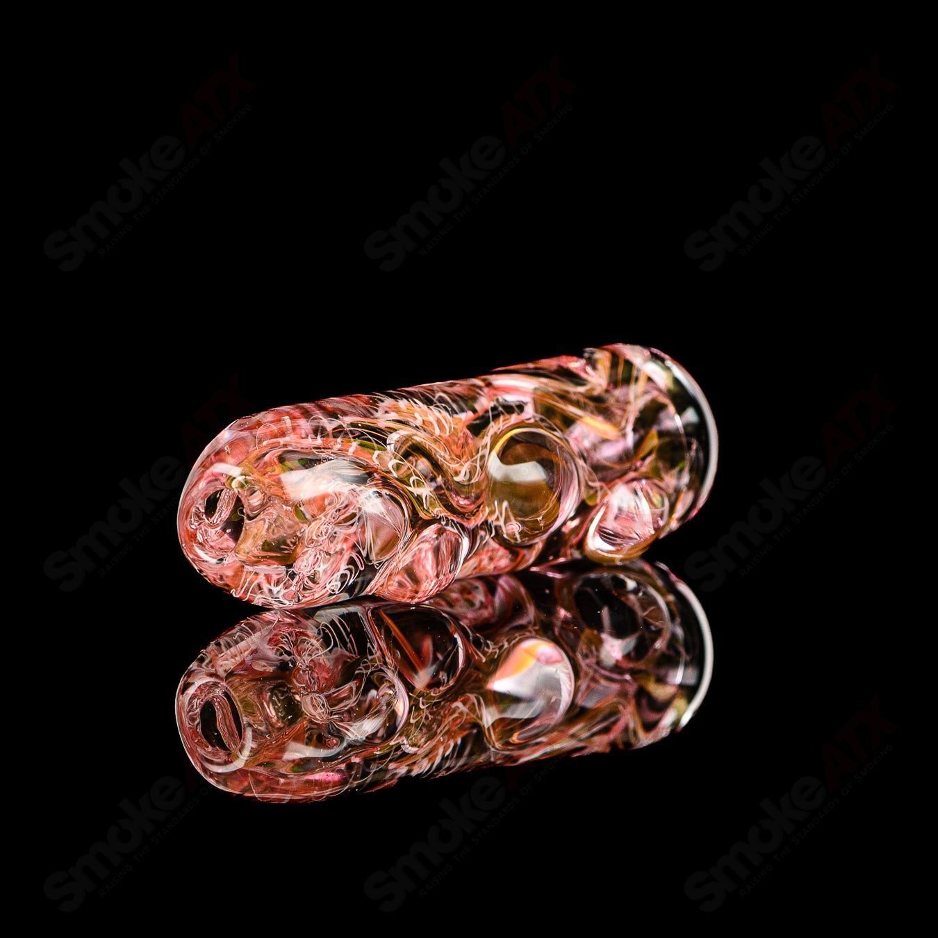 Texas Hot Glass 38 Taster Chillum glass pipe with clear design and compact shape for smoking enjoyment.