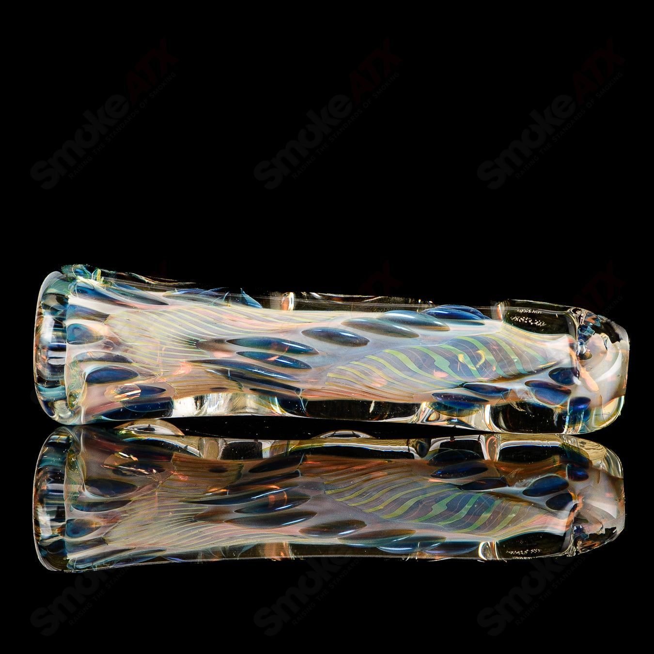 Texas Hot Glass Taster #39 chillum glass pipe with clear design, compact shape, and smooth finish.