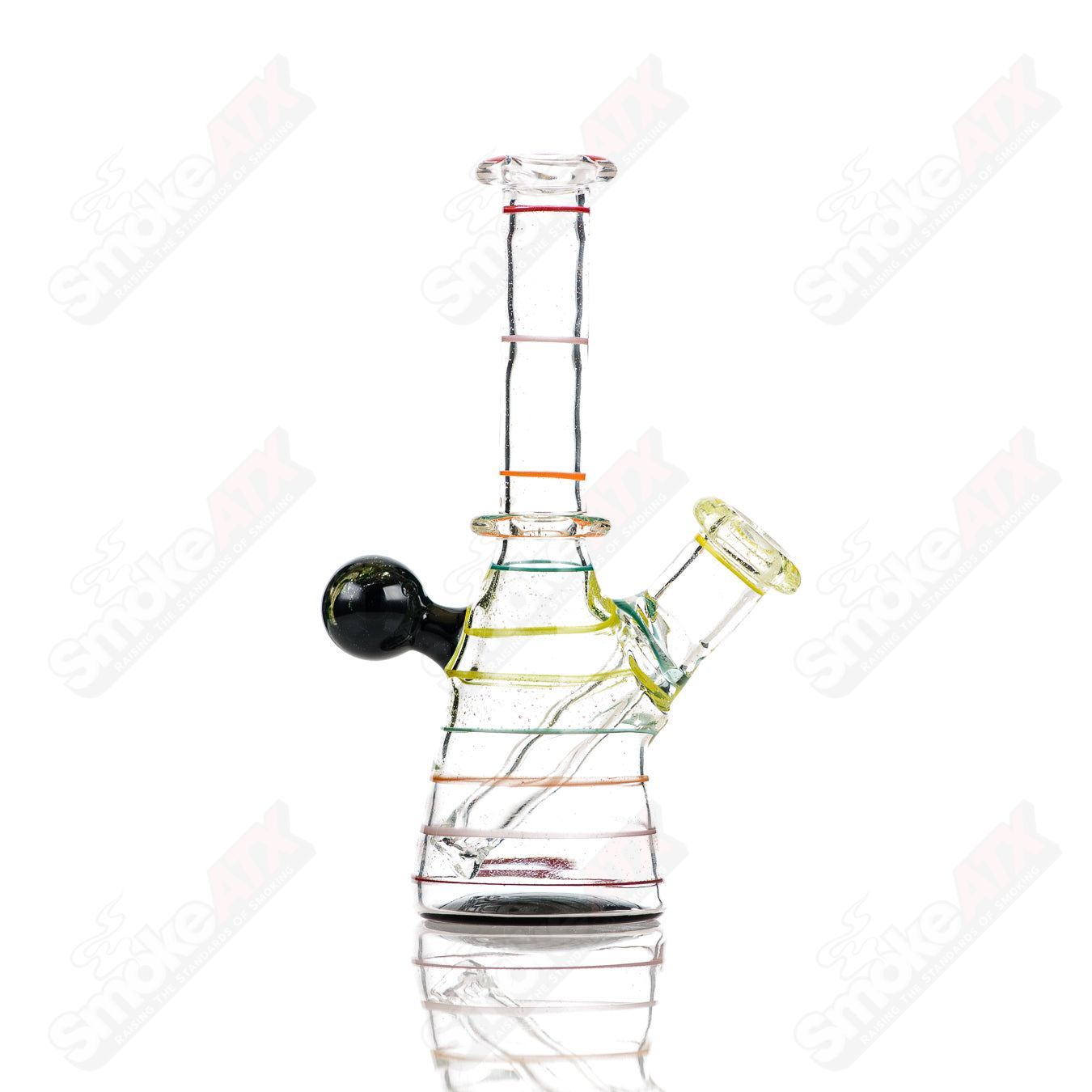 Dustorm Glass UV Secret Double Rainbow Tube waterpipe featuring vibrant rainbow colors and clear glass details.