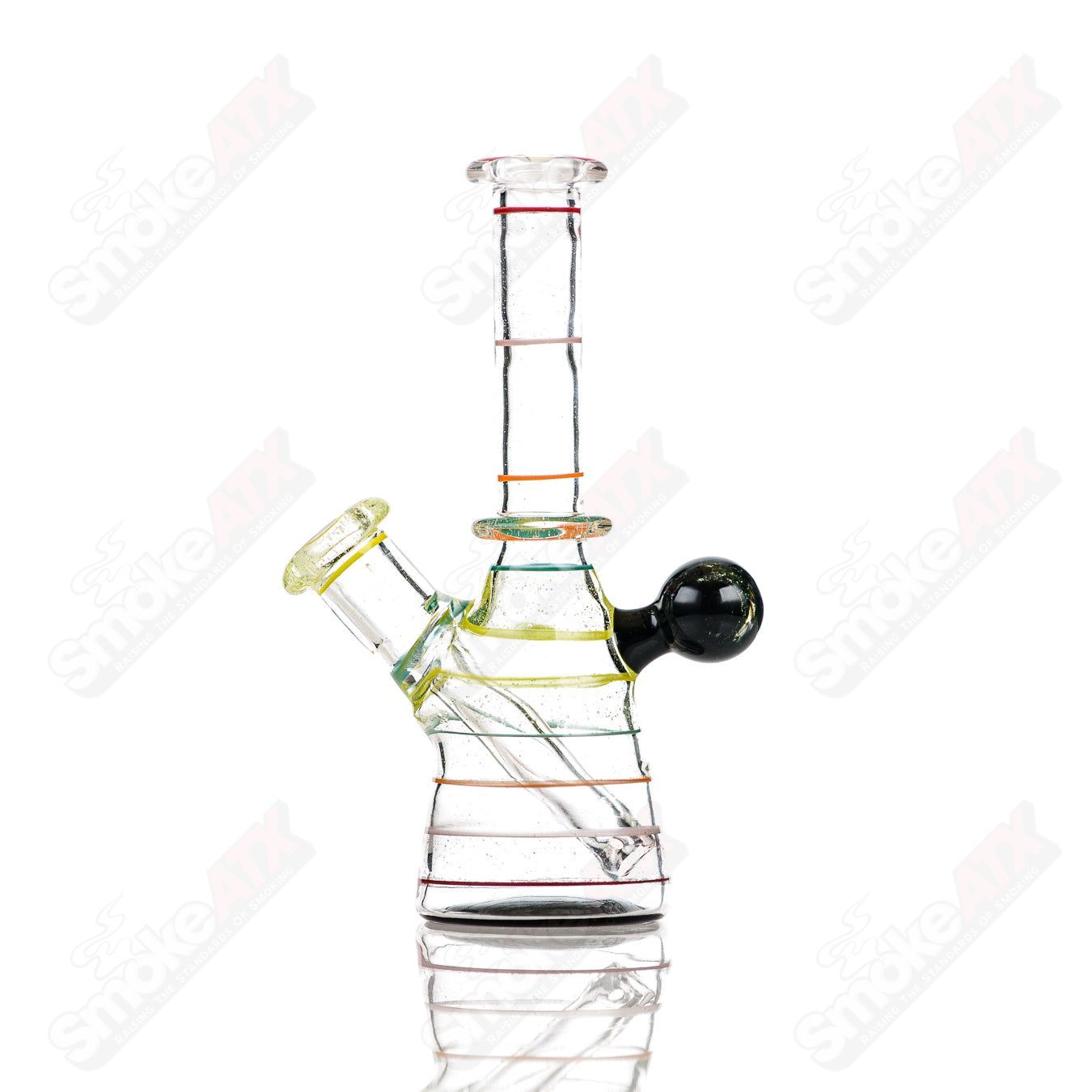 Dustorm Glass UV Secret Double Rainbow Tube waterpipe, 14mm, colorful glass with vibrant rainbow design and intricate details.