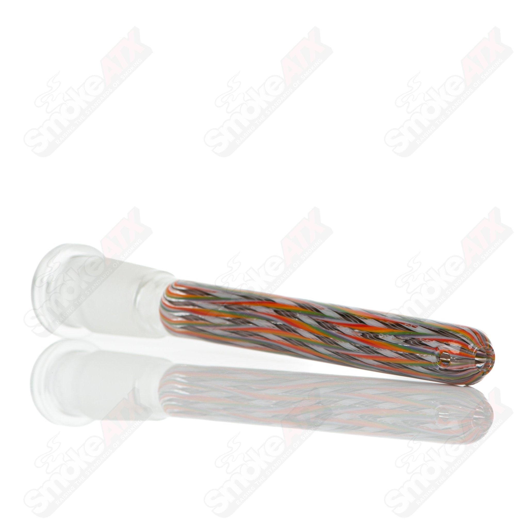 Beaker from Stephan Peirce Glass x Harold Cooney, heady glass art piece with intricate design and clear glass body.