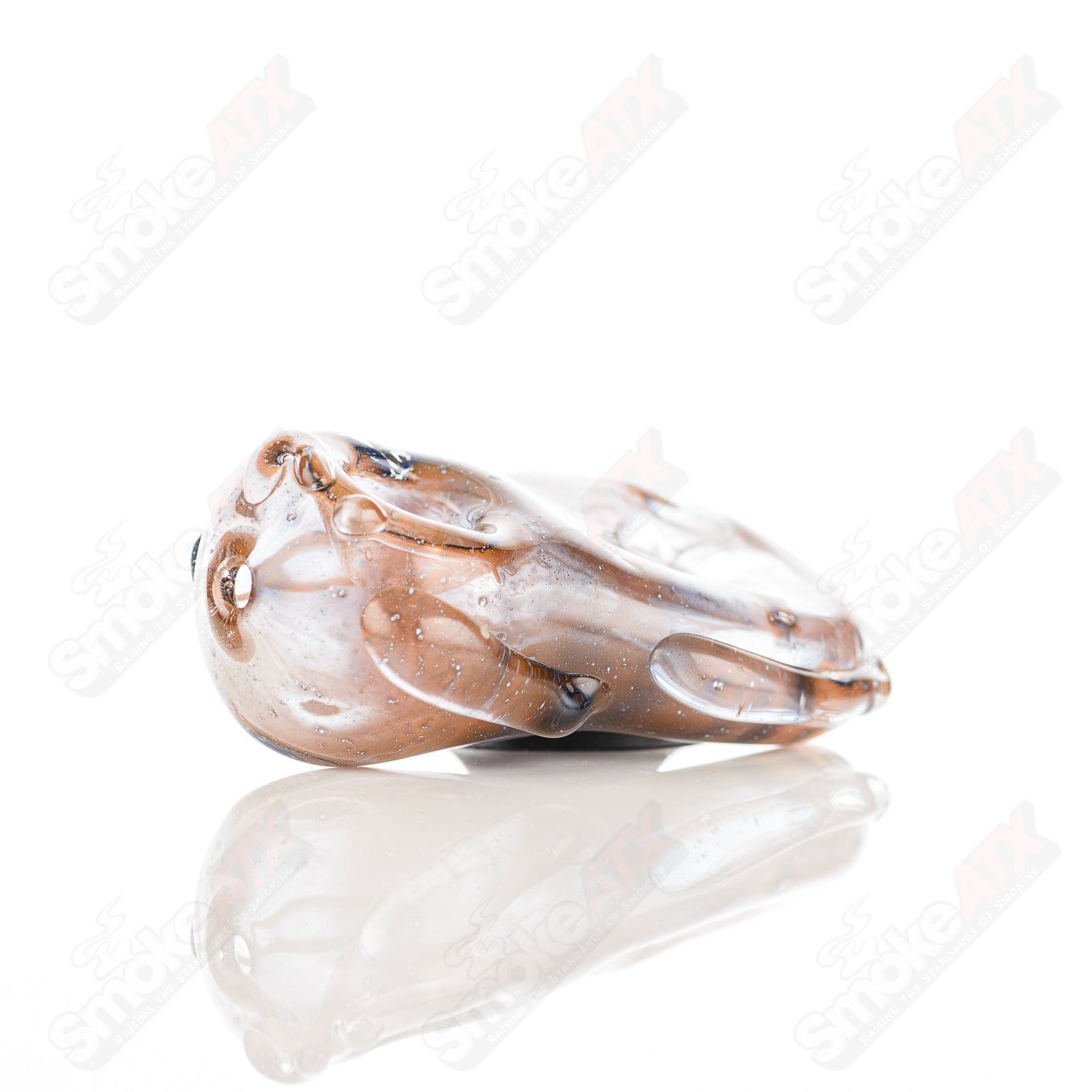 Clear glass Goddess Pipe by Nobody featuring a detailed goddess design, perfect for smoking accessories.