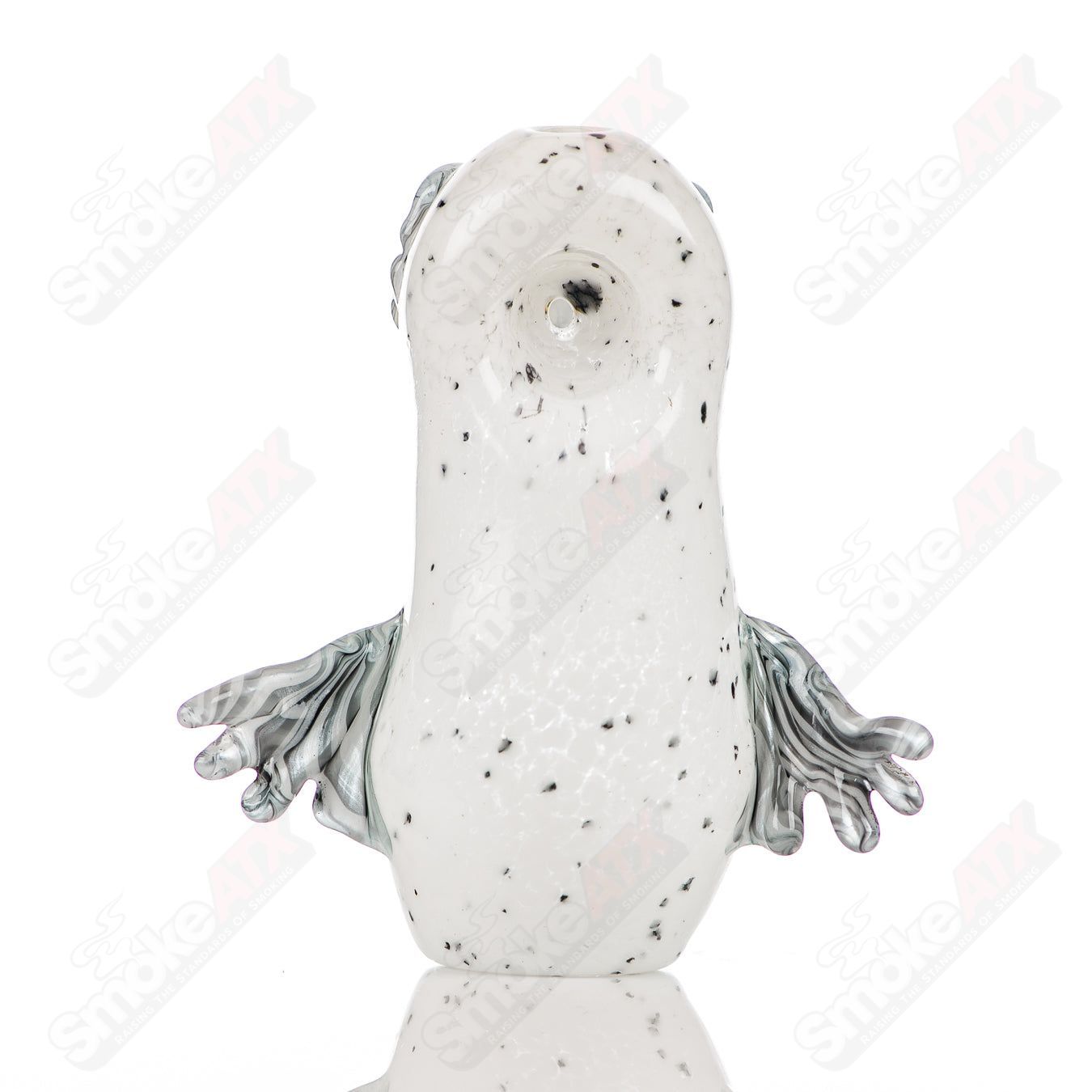 Colorful glass pipe from Four Winds Flameworks, featuring a four-hooter design with intricate flameworked details.