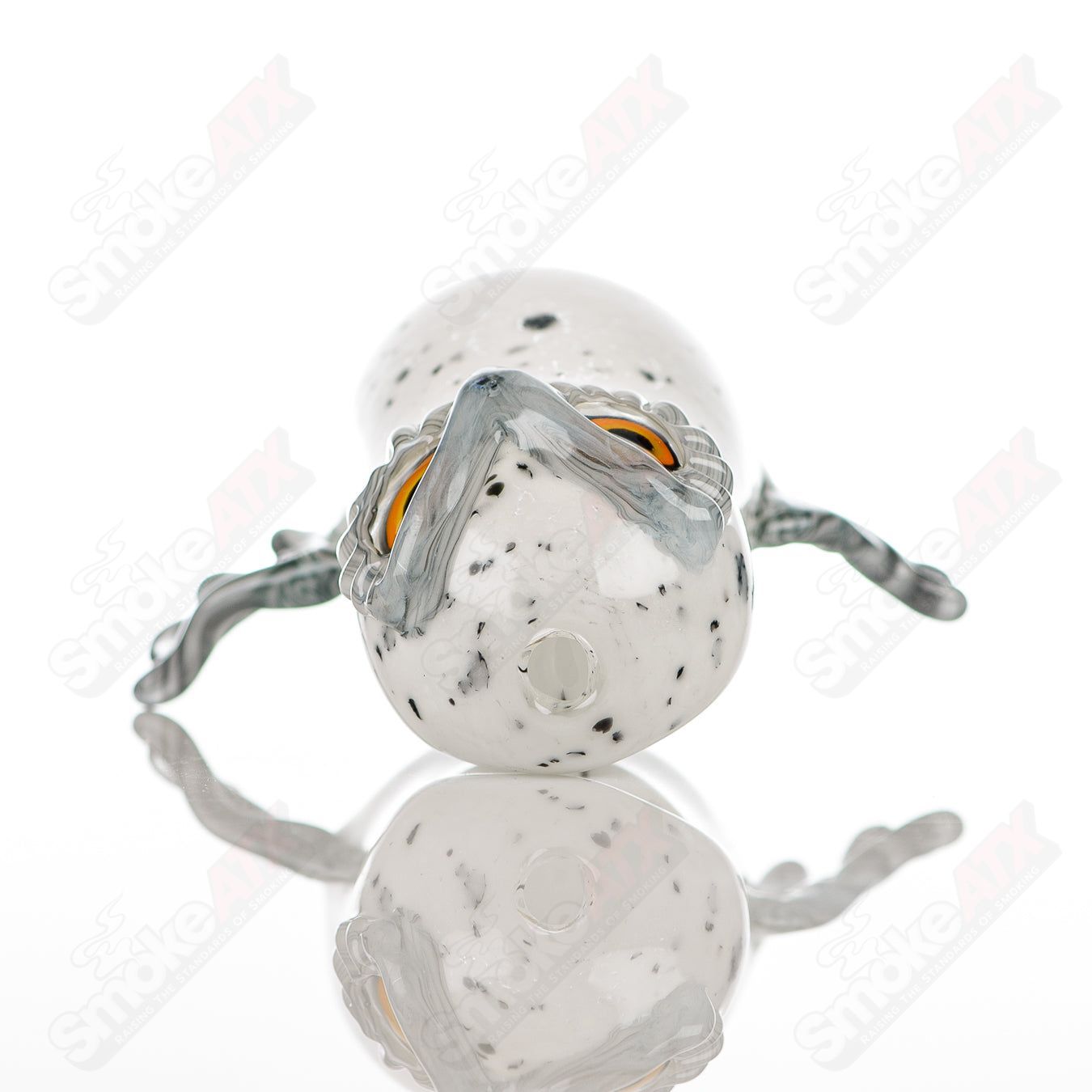 Four Winds Flameworks #4 Hooter glass pipe featuring a colorful, handcrafted design with four main chambers for smoking.