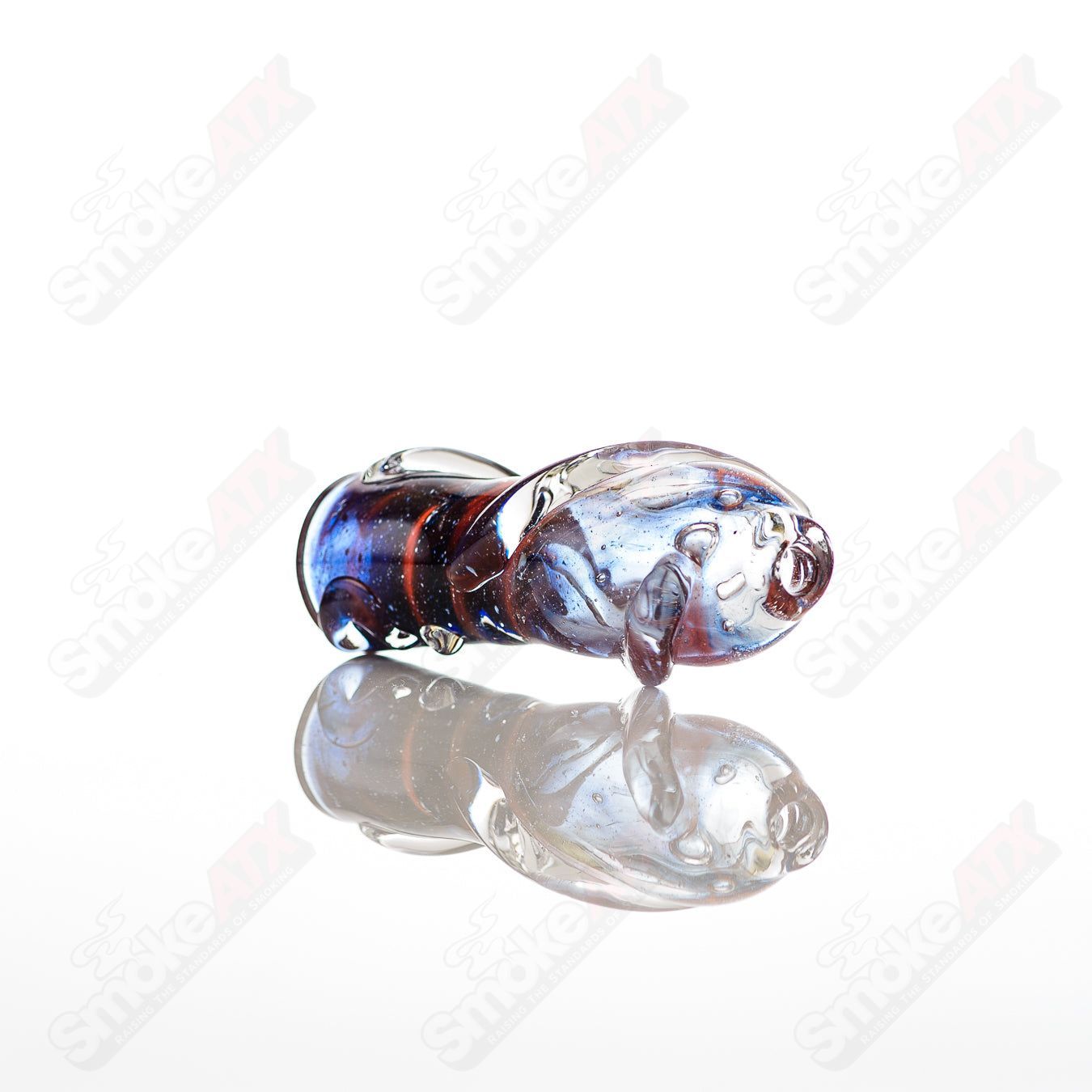 Large Glass Chillum by Nobody, clear glass smoking pipe with a simple design, featuring a straight tube and rounded mouthpiece.