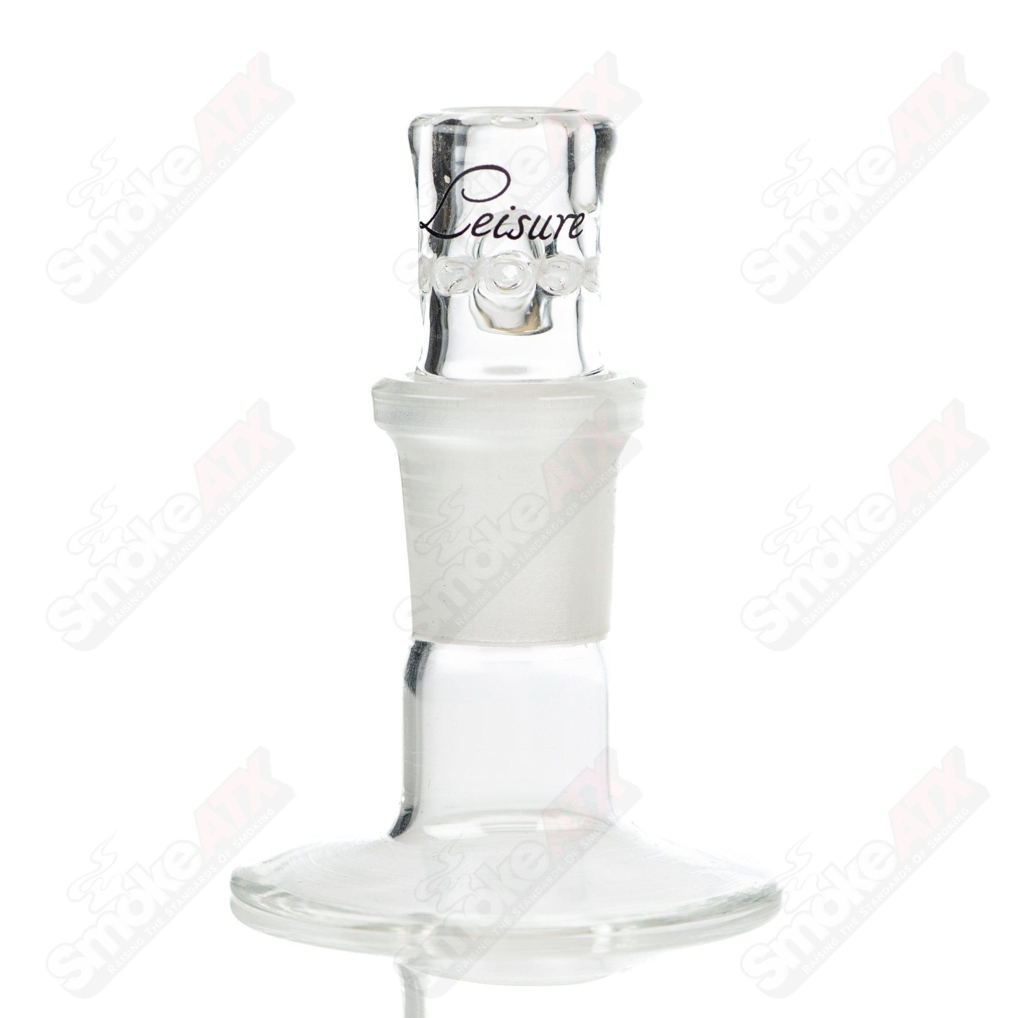 Leisure Glass Rasta 44 Mag bubbler with colorful Rasta design and clear glass body, designed for smooth smoking experiences.