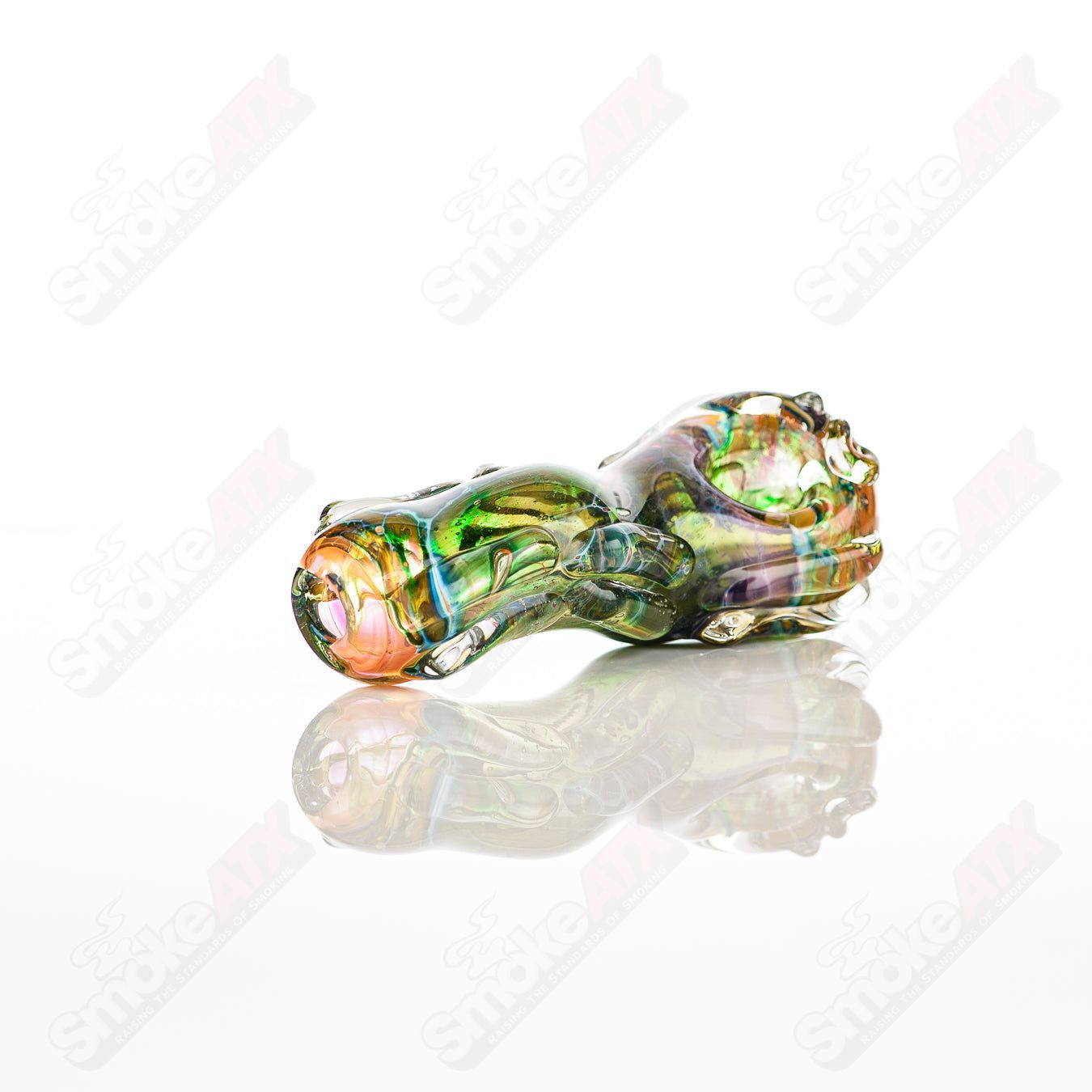 Clear glass spoon pipe by Nobody, featuring a smooth, rounded bowl and ergonomic design for easy handling.