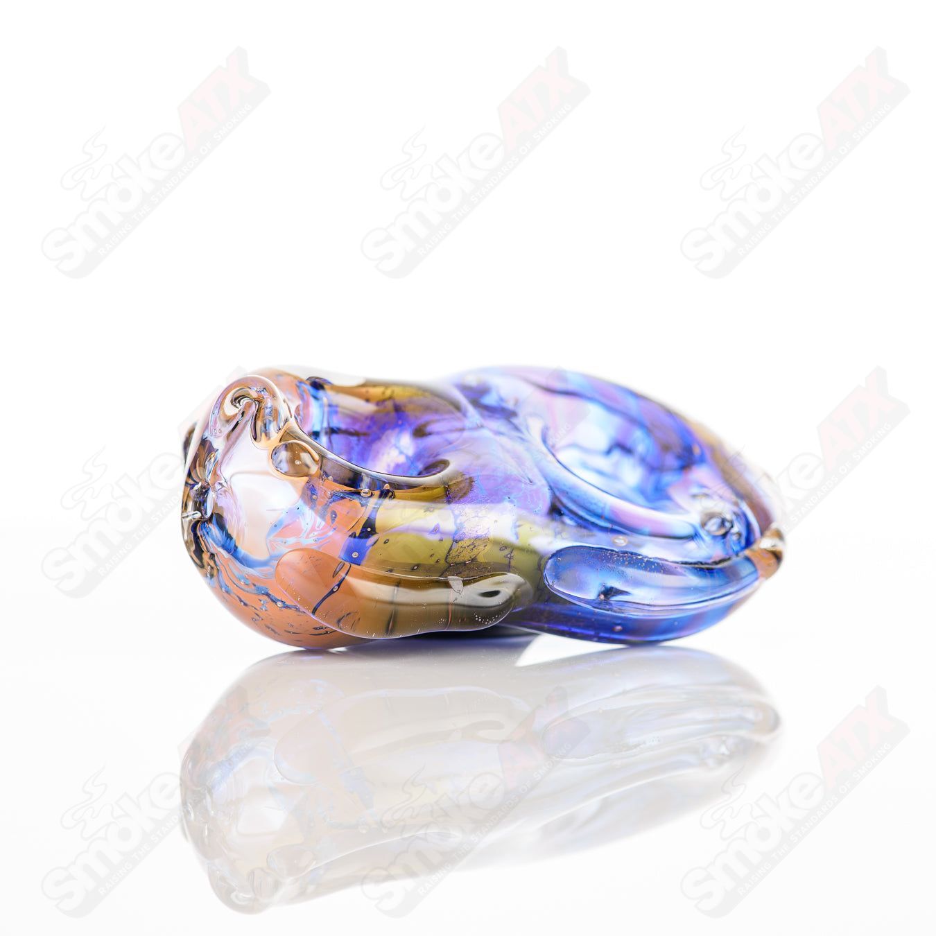 Glass goddess pipe by Nobody featuring intricate glasswork and a smooth, curved design for easy handling and aesthetic appeal.