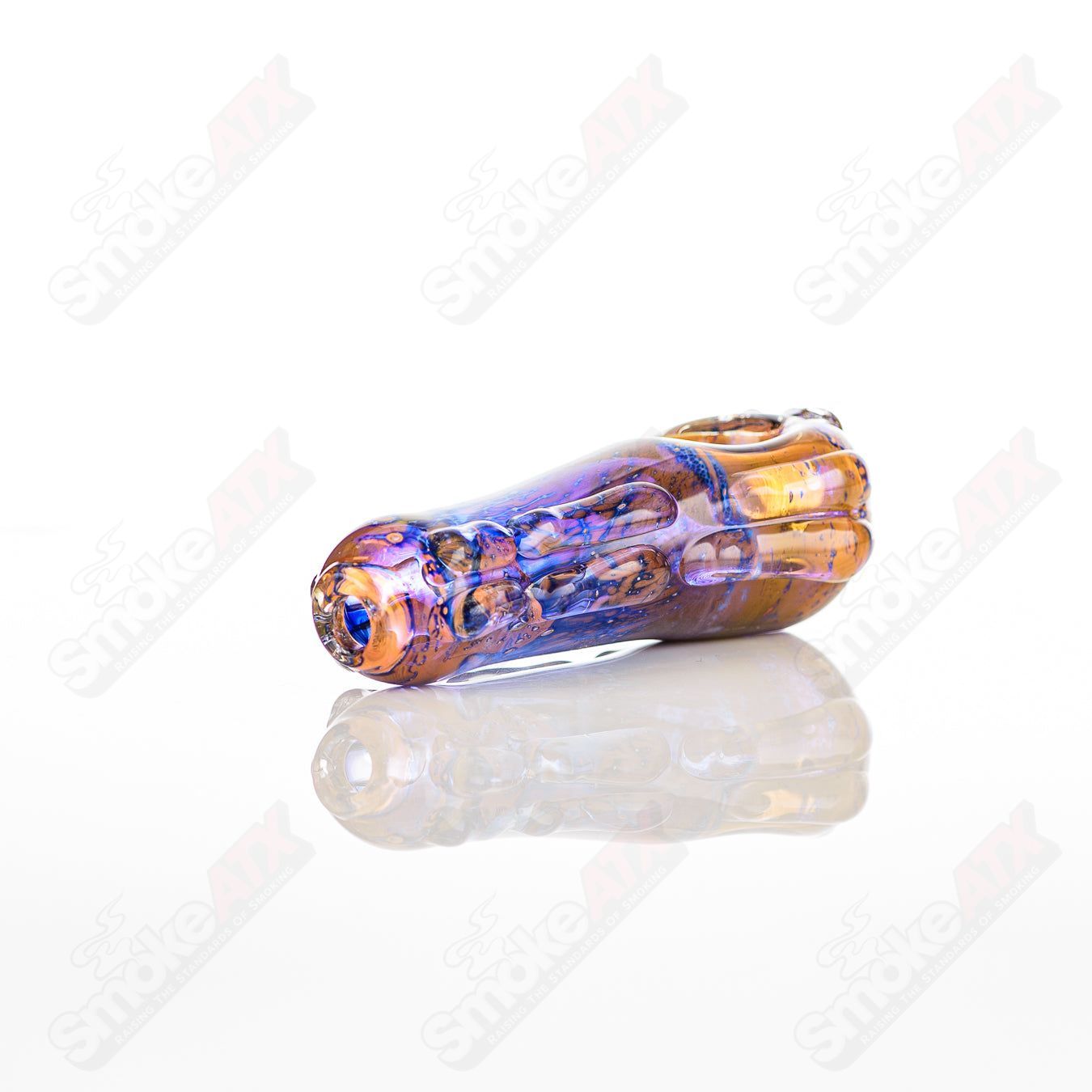 Glass pipe in a spoon shape by Nobody with clear glass construction and a rounded bowl for smoking.