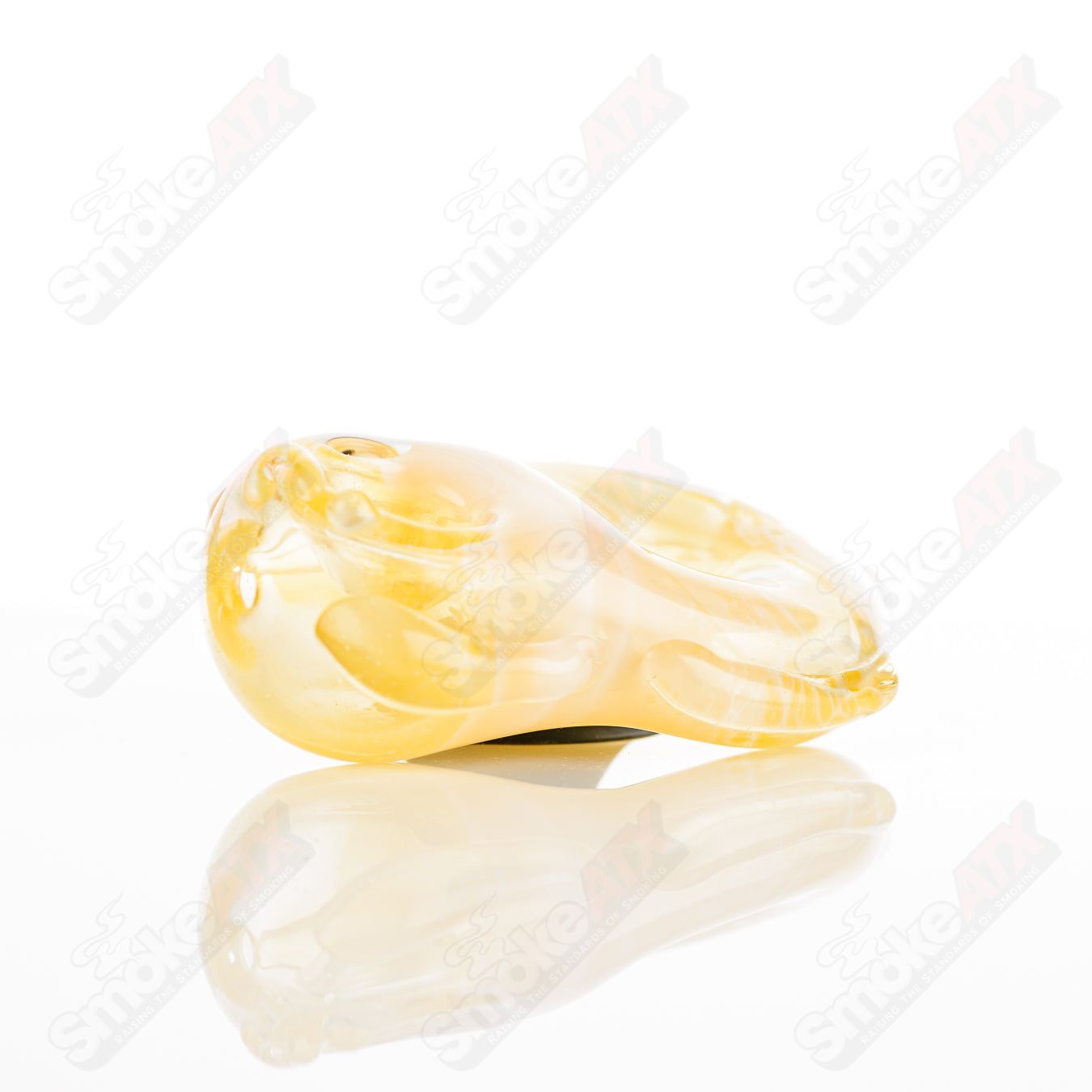 Glass Goddess Pipe by Nobody, clear glass pipe with intricate goddess design, perfect for smoking accessories.