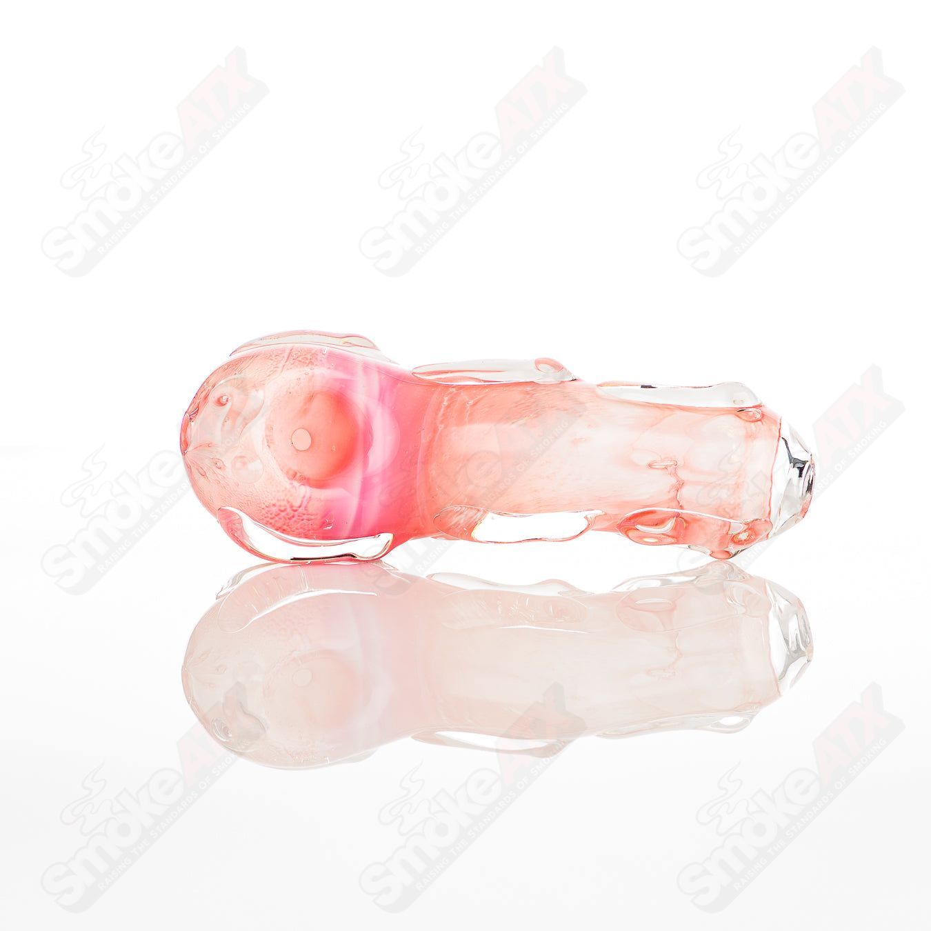 Glass pipe, #45 Spoon Glass by Nobody, featuring a clear glass design with a rounded bowl and stem for smoking.