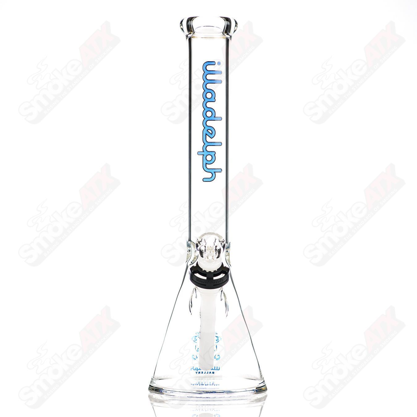 Navy blue 15-inch Illadelph glass beaker with 45mm diameter, showcasing clear glass and sturdy design.