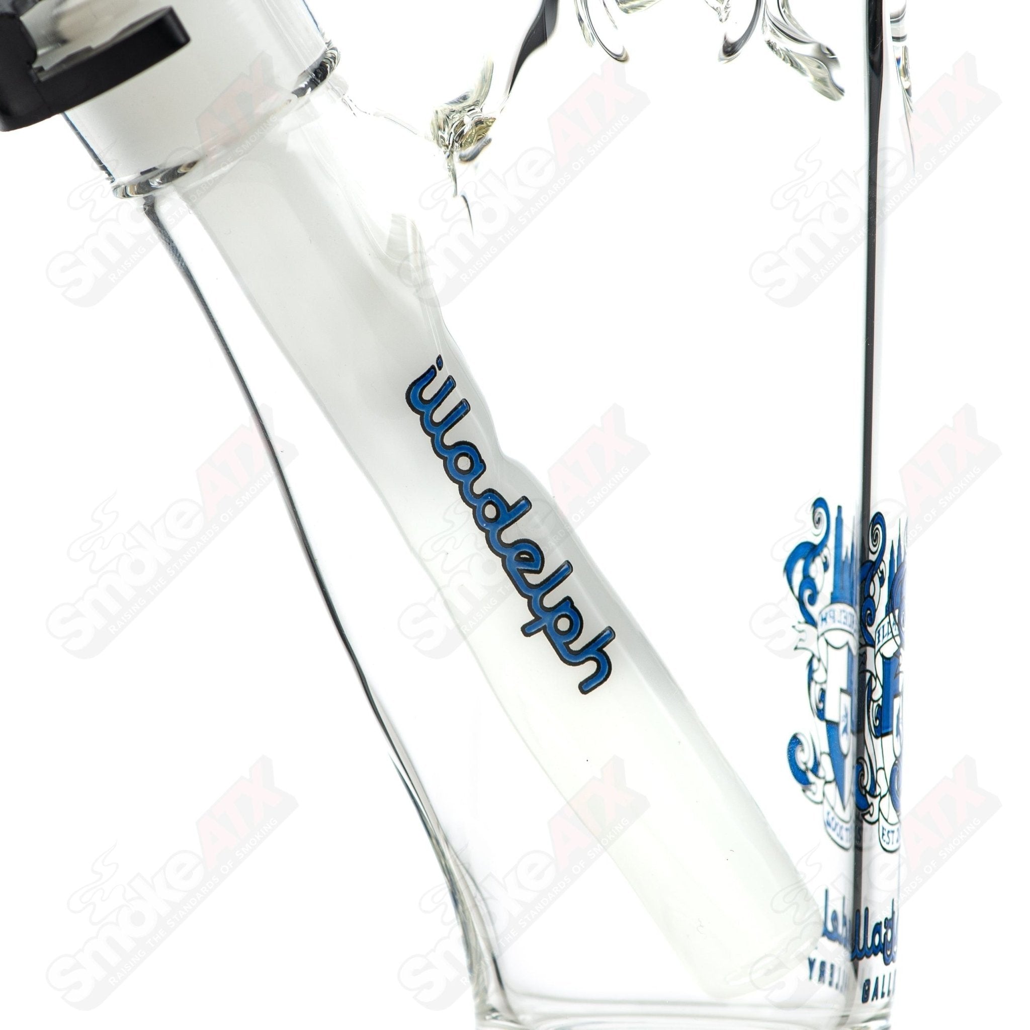 Navy blue 45mm straight glass tube by Illadelph, features a sleek design and clear glass construction.