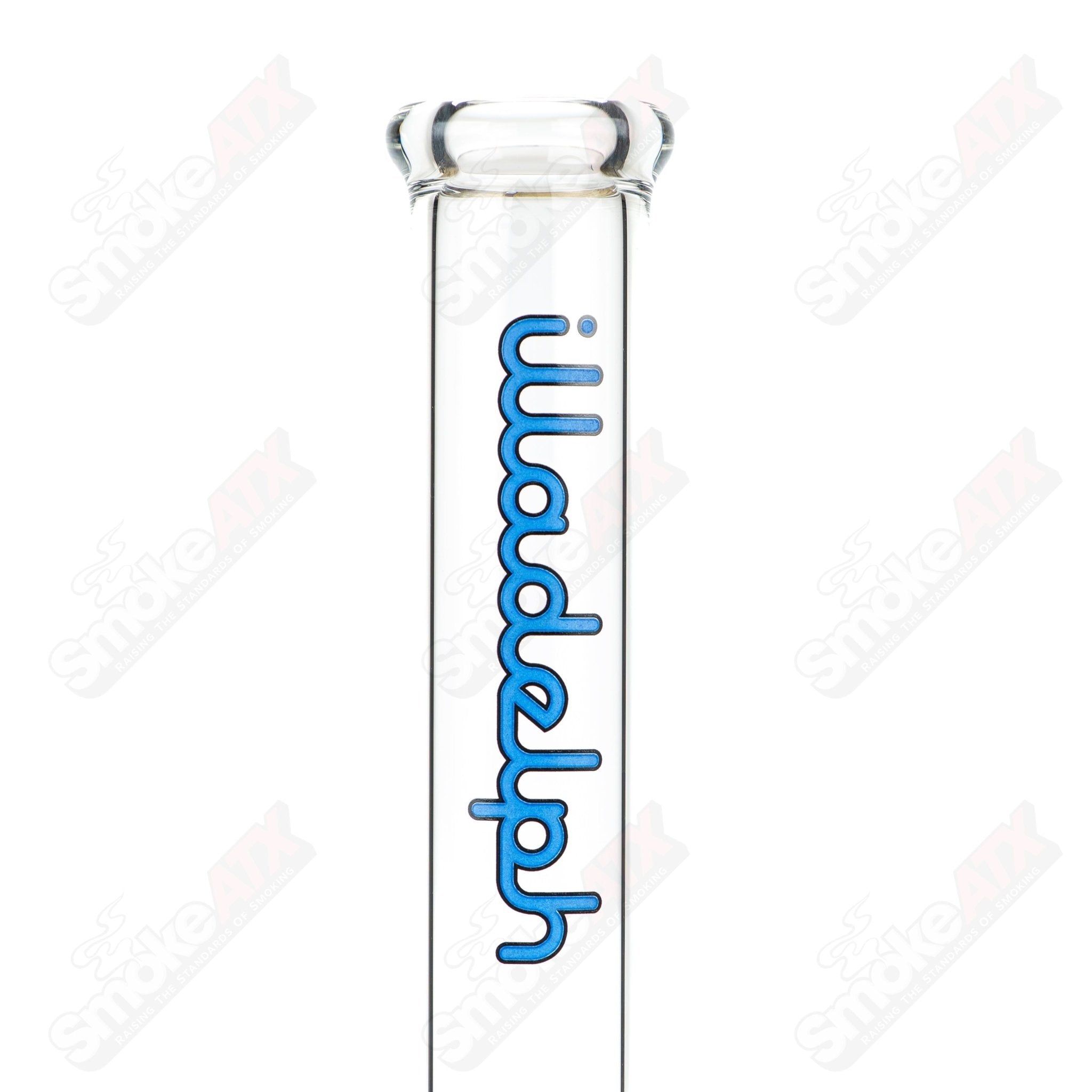 Navy blue 45mm Illadelph straight glass tube with straight design and clear mouthpiece, suitable for dry herbs or concentrates.