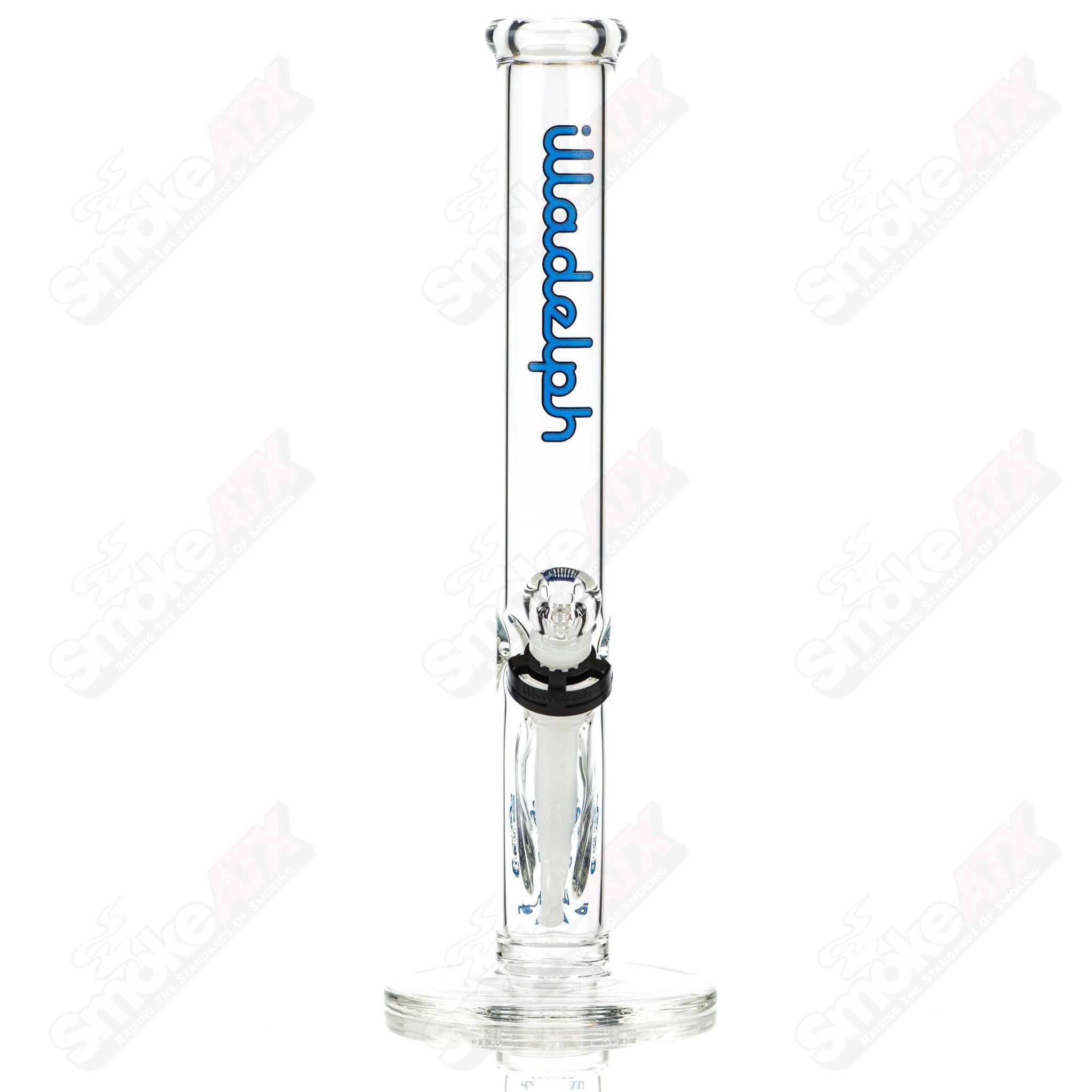 Navy blue 45mm straight glass tube by Illadelph, featuring a sleek straight tube design with clear glass accents.