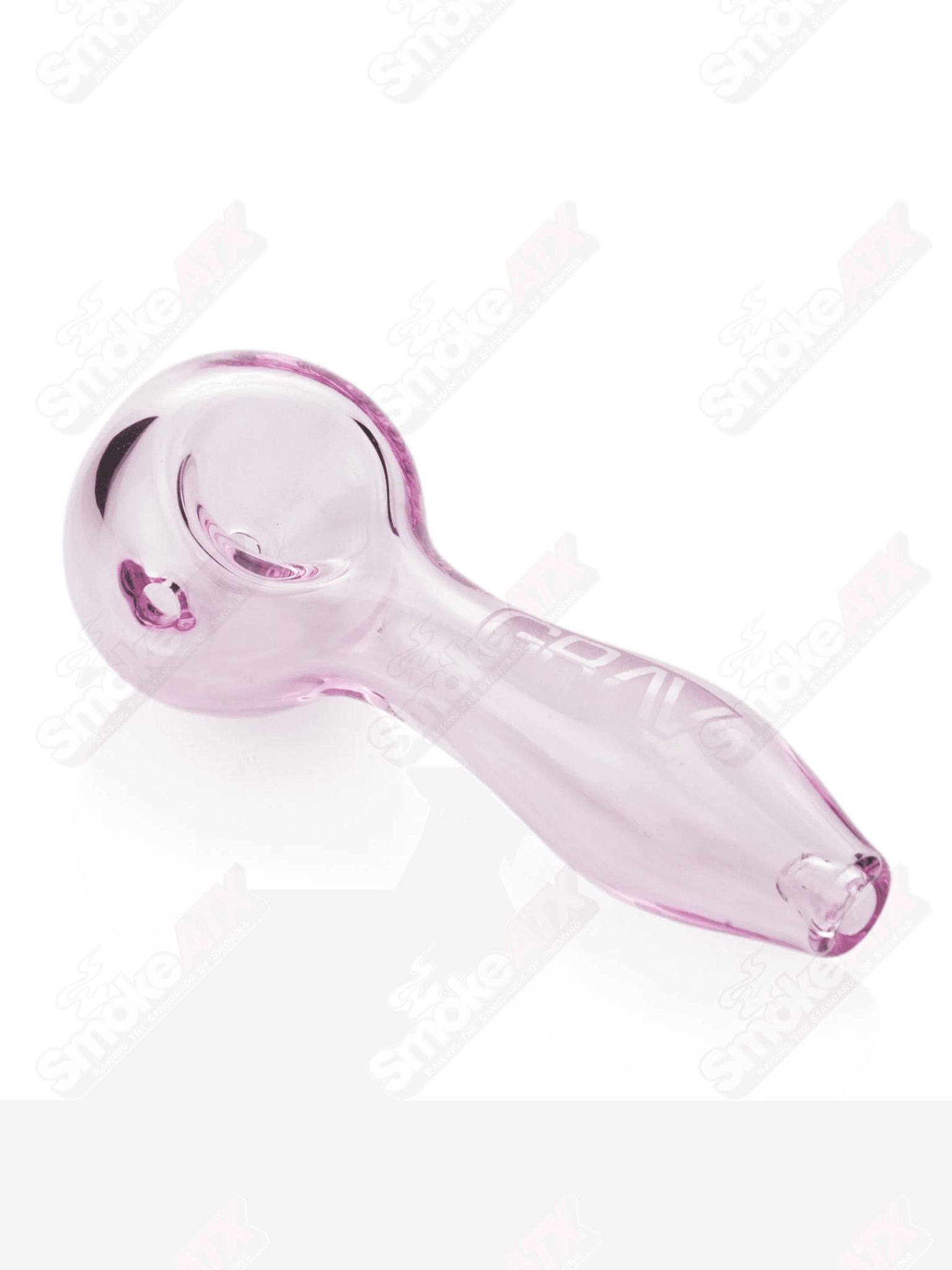 4-inch pink classic glass spoon pipe by Grav Labs, featuring a smooth bowl and sleek design for smoking accessories.