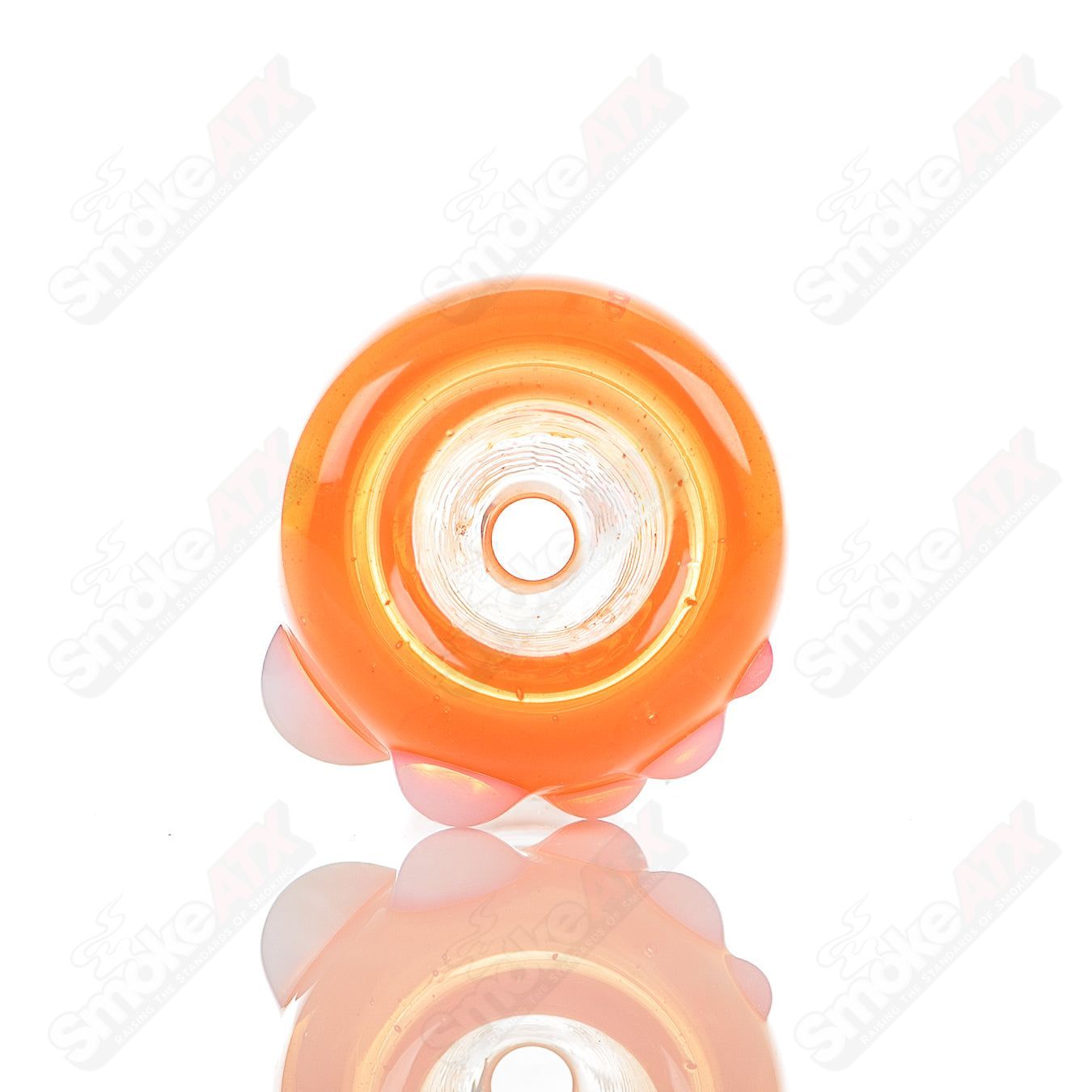 Colorful 18mm Dustorm Glass push slide bowl, a vibrant glass bowl designed for smoking accessories.