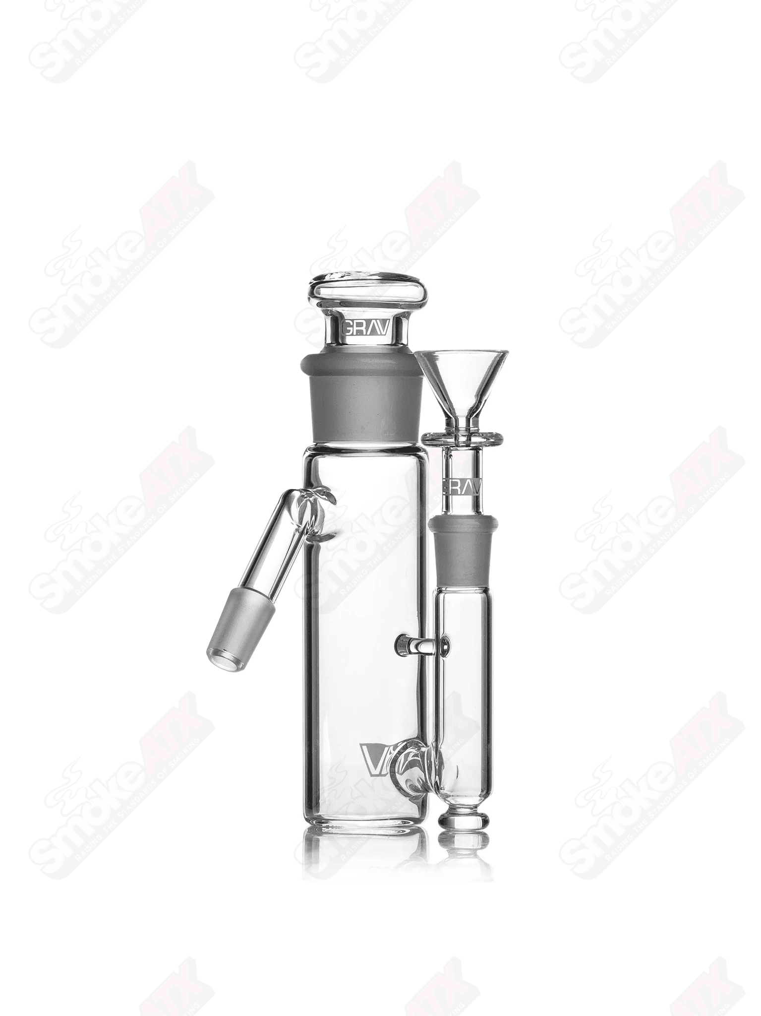 Grav 5-inch 45/14mm Phoenix glass ash catcher for water pipes, with intricate design and durable glass construction.