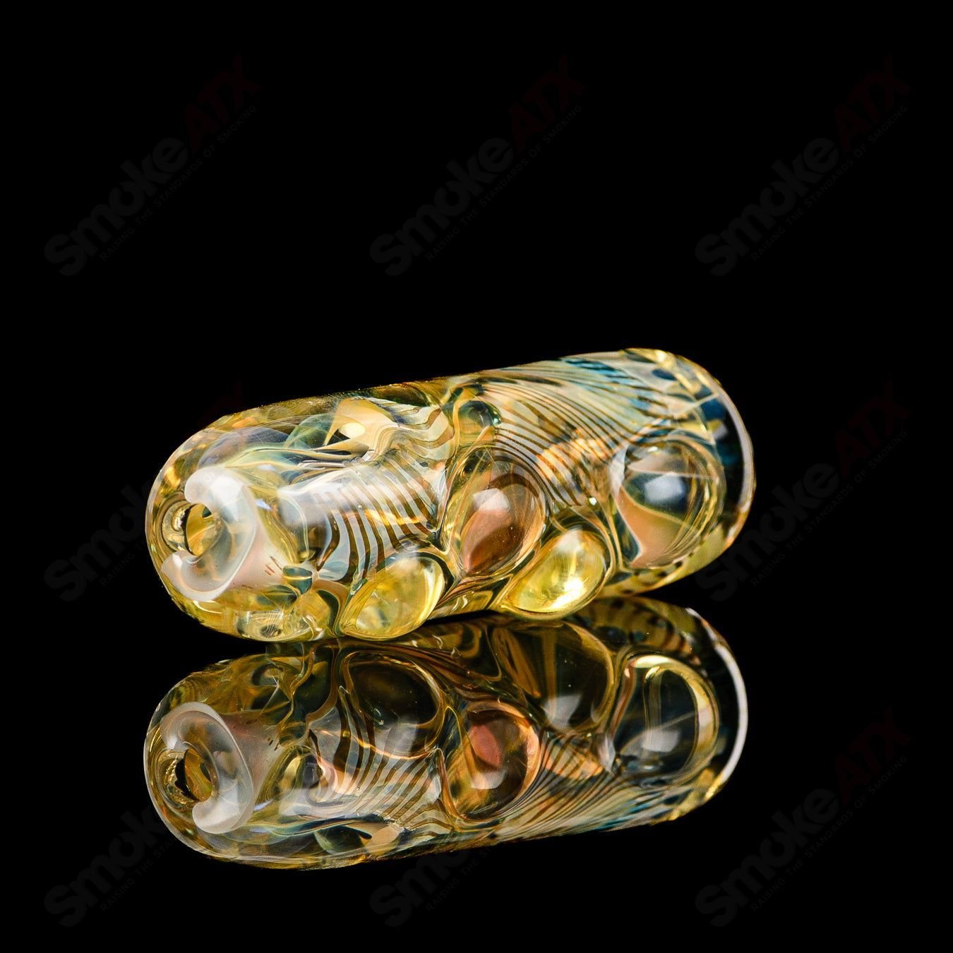Texas Hot Glass #5 Taster Chillum in clear glass, compact smoking pipe with a simple design and smooth finish.