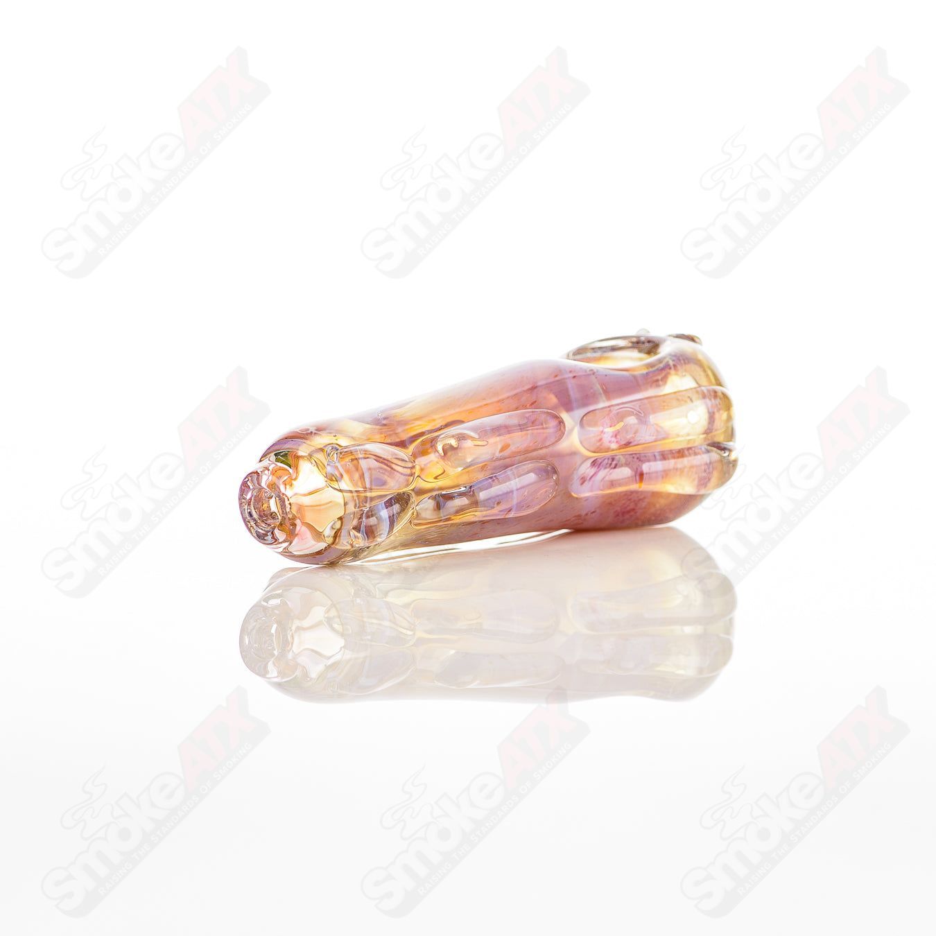 Glass pipe called #50 Spoon Glass by Nobody, clear glass with a smooth, rounded bowl and straight stem for smoking.