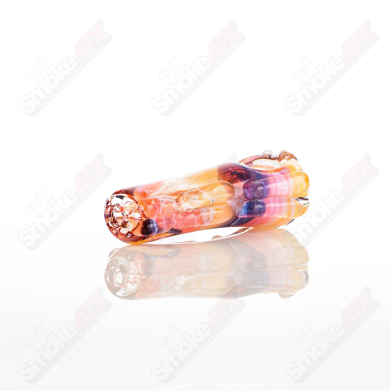 Spoon-shaped glass pipe by Nobody, featuring a clear glass design with a rounded bowl and smooth mouthpiece.