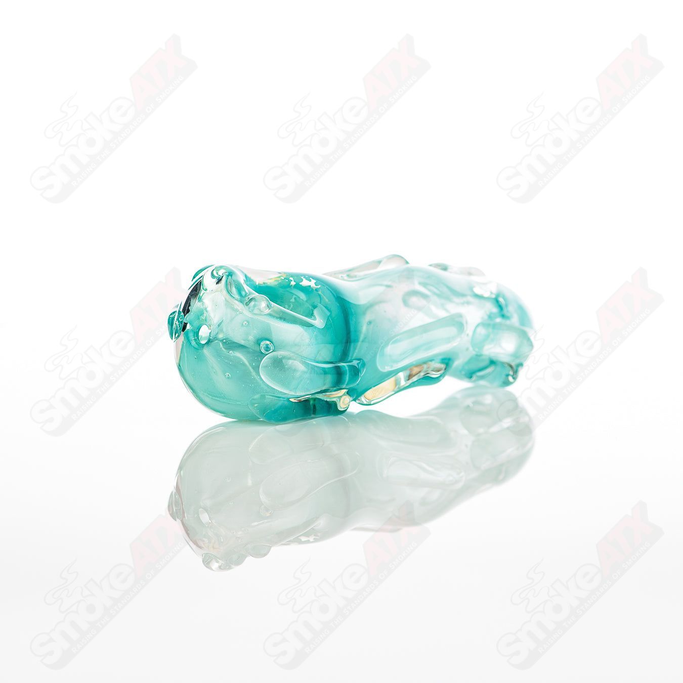 Glass pipe, Spoon Glass by Nobody, clear glass with smooth curves and a rounded bowl for smoking.