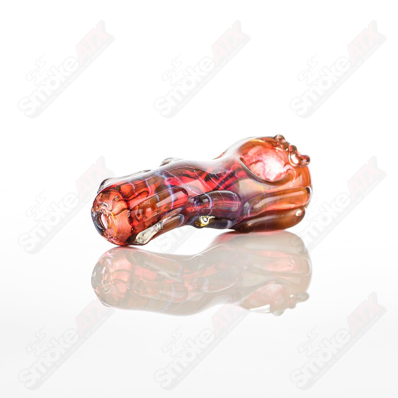 Glass pipe, #57 Spoon Glass by Nobody, clear glass with rounded bowl and elongated stem, designed for smoking purposes.