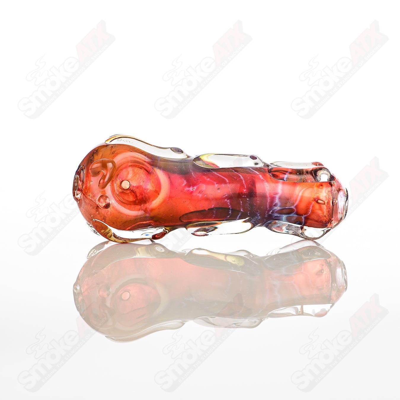 Glass pipe called #57 Spoon Glass by Nobody, featuring clear glass with a rounded bowl and long neck design.