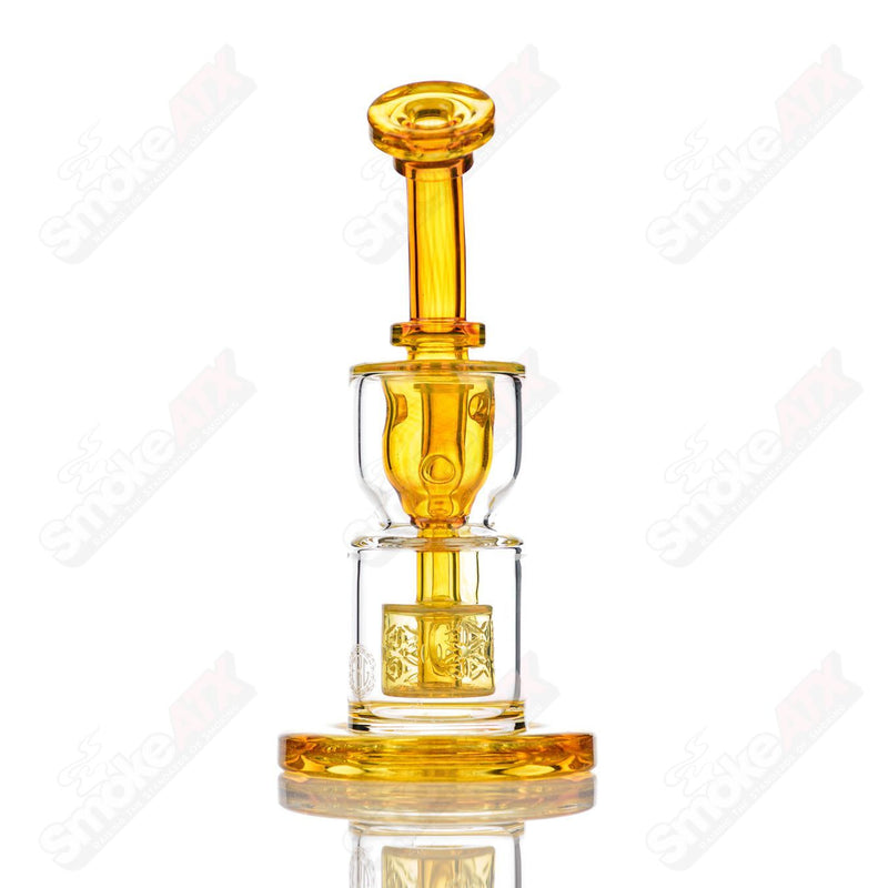 8in 14mm Hourglass Taurus Incycler Fat Boy Glass Northstar Yellow - Smoke ATX