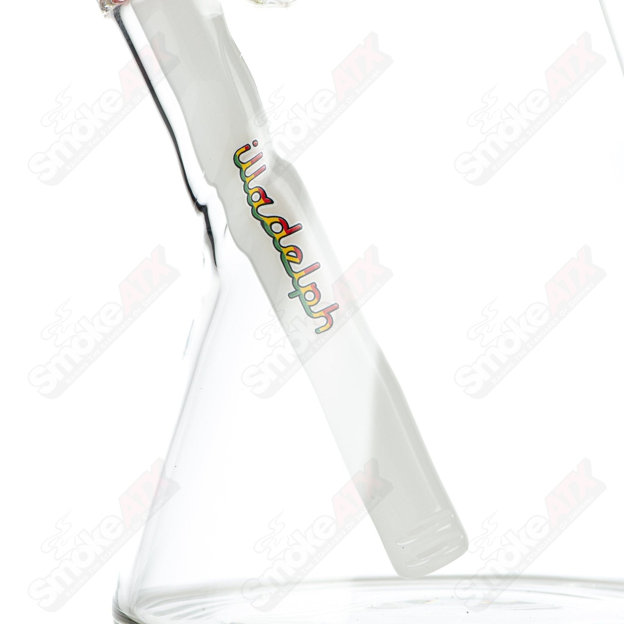 Illadelph 5mm Rasta medium beaker glass water pipe with colorful Rasta design and sturdy construction.